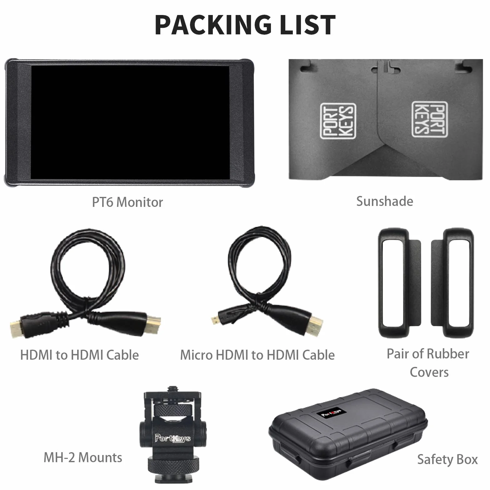Portkeys PT6 Monitor Kamerowy 5.2" Ekran Dotykowy 600nits 3D LUT Wyjście 100% DCI-P3 Focus Peaking RGB Waveform HDMI Wejście/Wyjście Stretch Wersji Pionowej dla Aparatów DSLR i Bezlusterkowych | Ekran Dotykowy, Focus Peaking, HDMI Wejście/Wyjście, RGB Wav