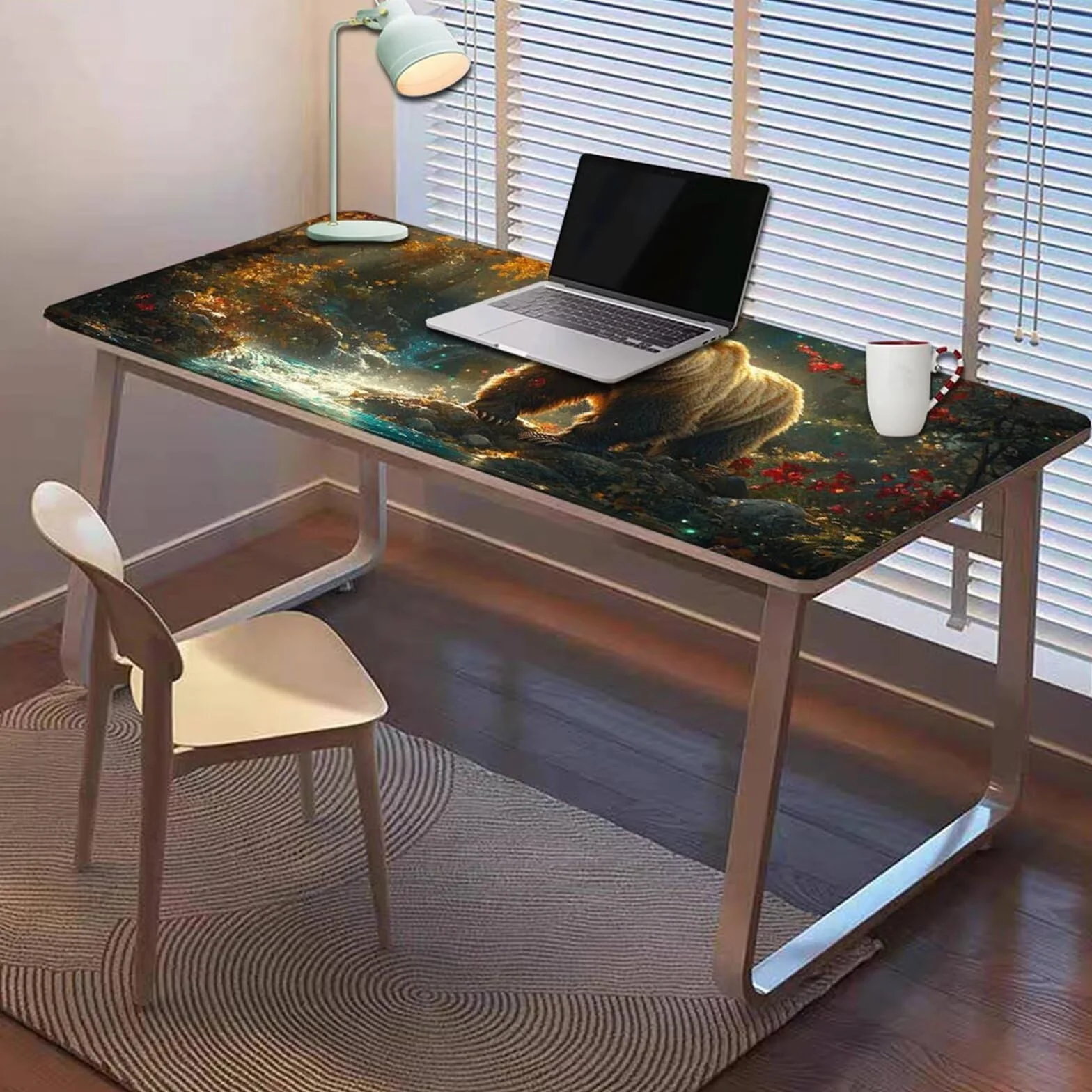 Gamingowa podkładka pod mysz 1200 x 600 x 3 mm, XXL, wodoszczelna, odporna na ścieranie, z przyszytymi krawędziami, podkładka na biurko, poprawia prędkość i precyzję, do laptopa, komputera, wzór xn