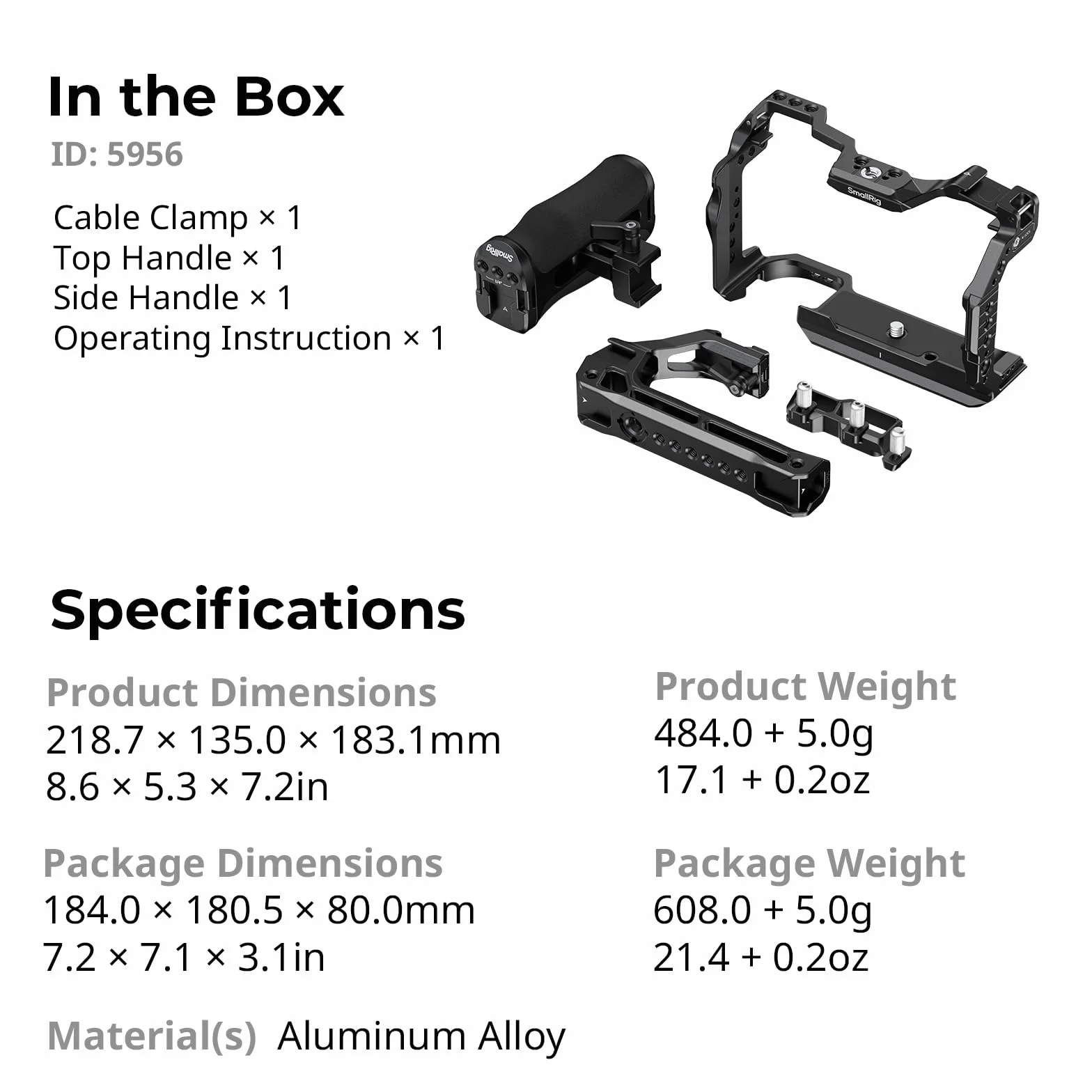 SMALLRIG R6 Mark III zestaw klatki na aparat Canon R6 Mark II z górnym uchwytem, bocznym uchwytem i zaciskiem kablowym, podwójne szyny NATO HawkLock, szybka płytka do Arca, obsługa fotografowania z
