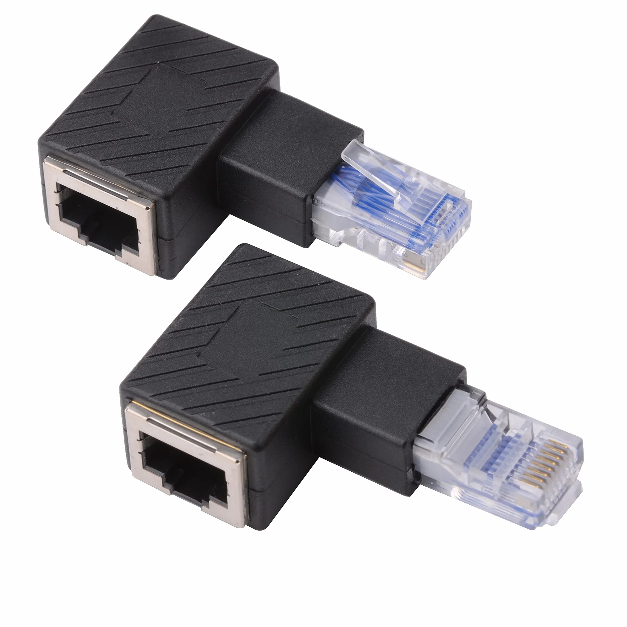 Adapter Ethernet 90 stopni RJ45 ekranowany Cat5 Cat6 prawy lewy kątowy