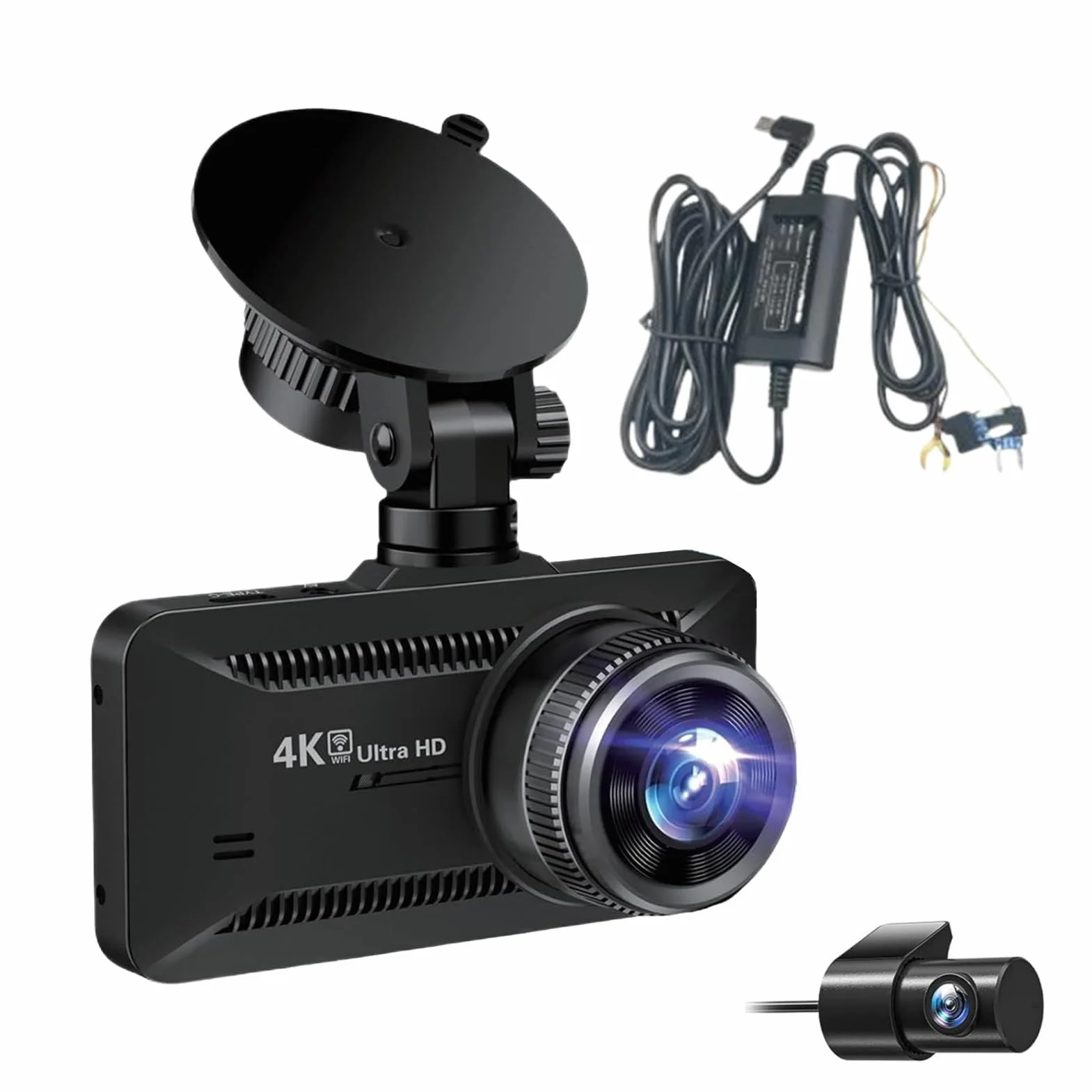 Kamery Samochodowe 4K Wizja Nocna Bezprzewodowy Rejestrator Do Jazdy | Kamera Noktowizyjna 360 Stopni Przód i Tył dla Pojazdów Ciężarowych Rejestracja Parkowania Bezpieczeństwo