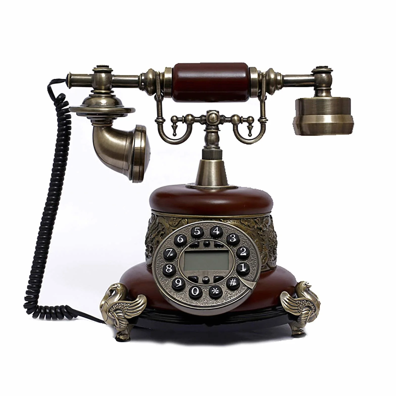 Retro Vintage Telefon Willa w stylu europejskim Antyczny telefon Moda stacjonarny Przycisk wybierania numeru Dekoracja