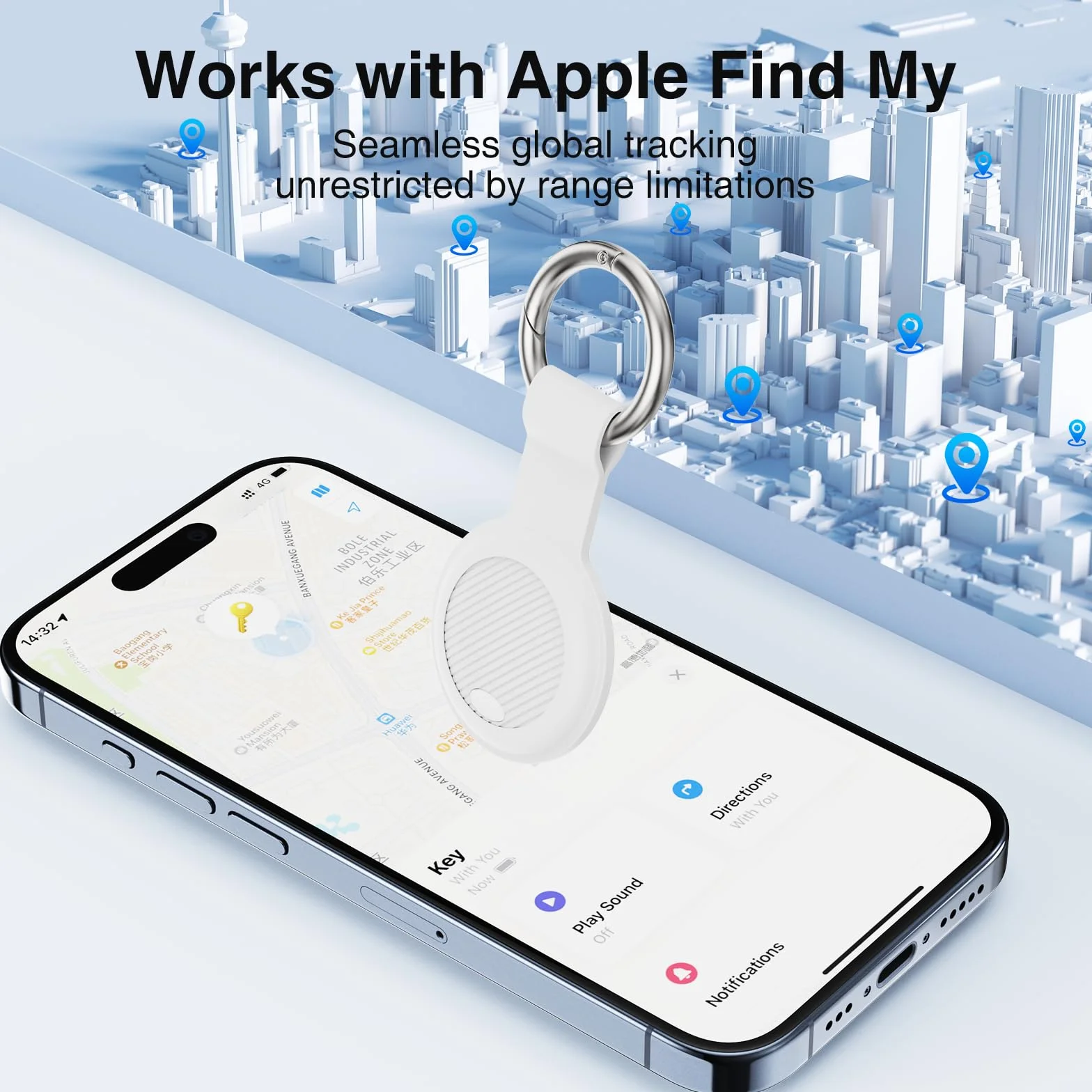 Smart Tracker Tag 2 sztuki kompatybilny z Apple iOS wodoodporny IP68 Bluetooth lokalizator