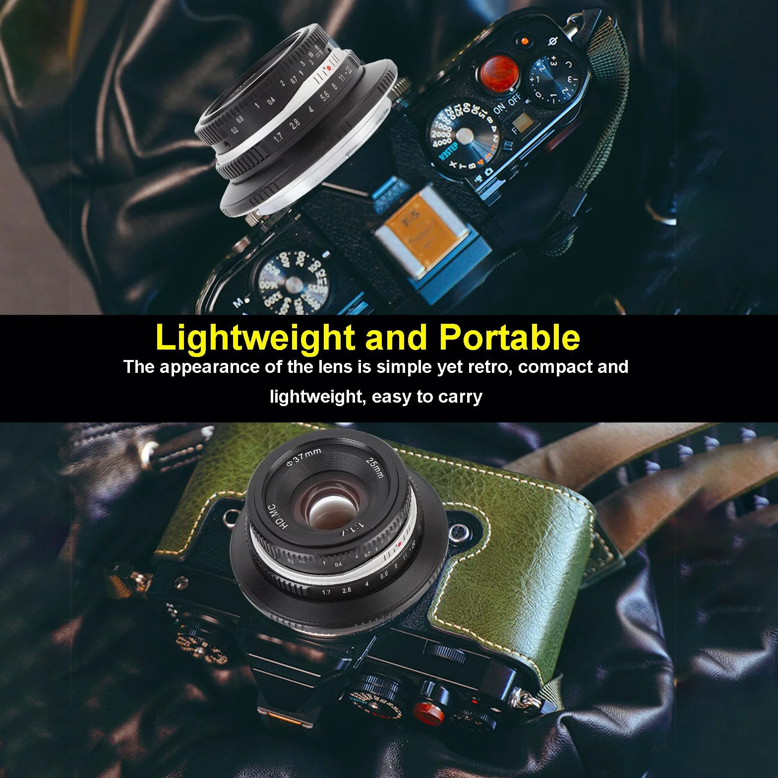 Fabater Obiektyw Stałoogniskowy 25 Mm F1,7 z ręczną regulacją Ostrości, Stały Obiektyw APS C o Dużej Przysłonie do R7 R10 R50 R100 RP R5 R6, Obiektyw Stałoogniskowy z dużą aperturą i (BLACK)