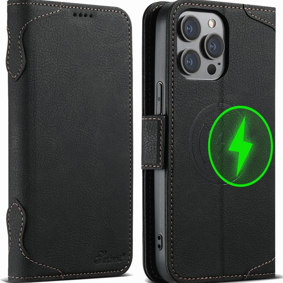 dla iPhone 16 Plus (kolor: różowy) stylowy skórzany portfel etui magnetyczne etui z klapką dla łatwego dostępu