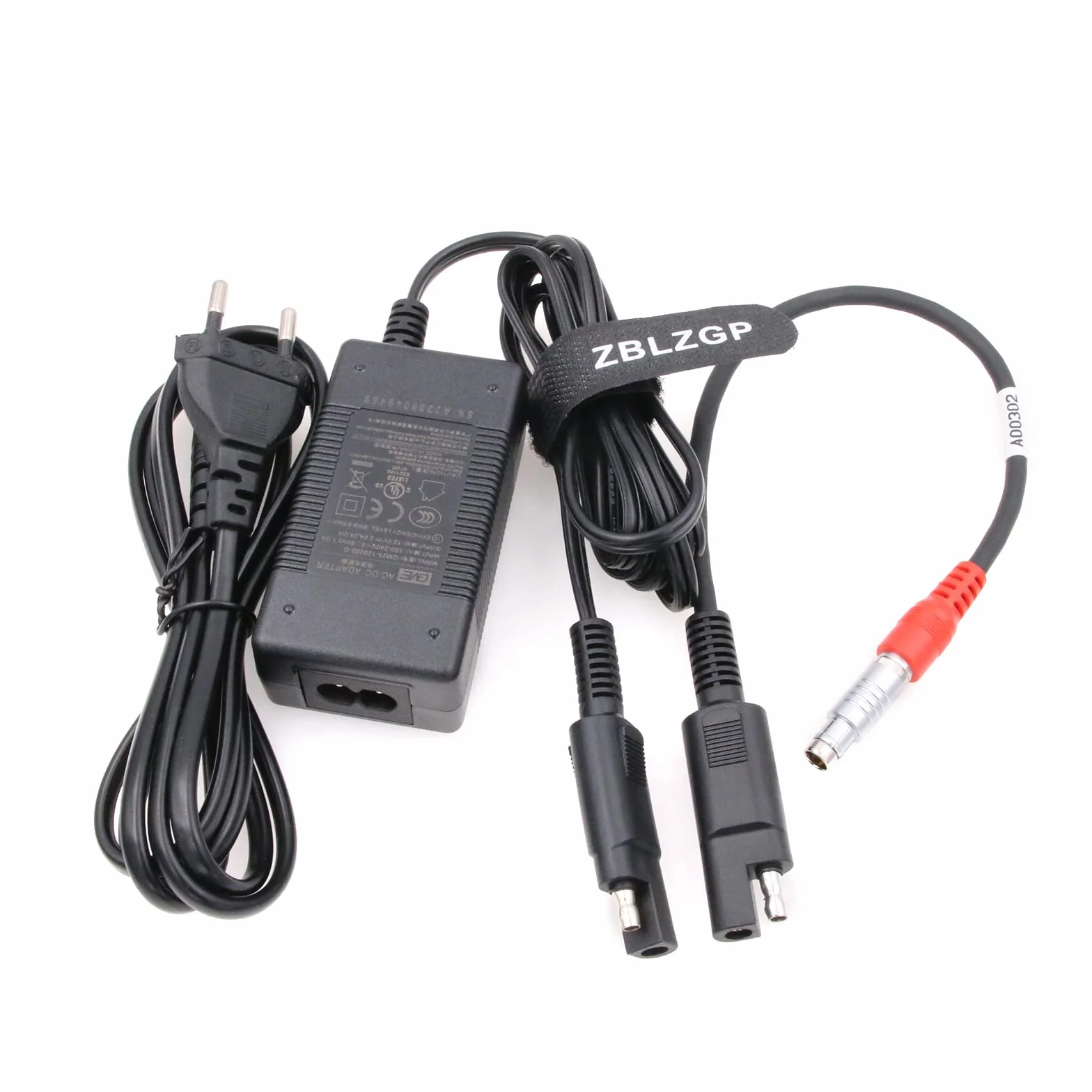 A00302 kabel zasilający z adapterem do ładowania GPS HiPer na SAE 2-pinowy wtyk