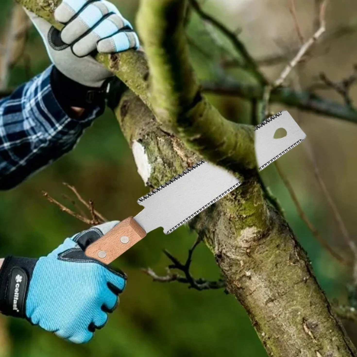 1 mała piła ręczna, 1 osłona ręki zabezpieczająca przed skaleczeniami, precyzyjne narzędzia do obróbki drewna, technika piły DIY, osłona do przechowywania piły.