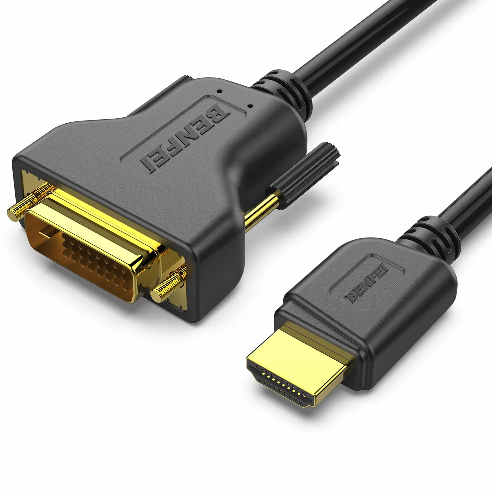 BENFEI Kabel HDMI na DVI, 3 m, dwukierunkowy DVI-D 24+1, męski na HDMI, kabel przejściowy, wysoka prędkość, kompatybilny z 1080p Full HD, kompatybilny z Raspberry Pi, Roku, Xbox One, PS4 PS3