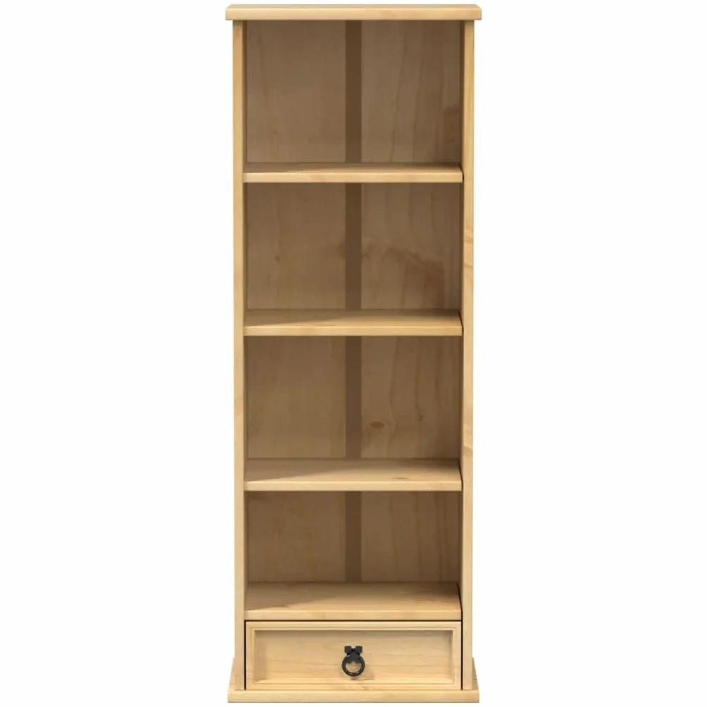 Générique Szafka na płyty CD z litego drewna sosnowego 40x30x110 cm | Szuflada i otwarte przegródki, przechowywanie płyt CD i DVD, wielofunkcyjne do biura lub sypialni, w zestawie uchwyt ścienny