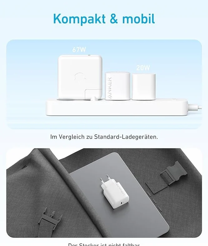 Anker Ładowarka ścienna 20 W USB-C kompatybilna iPhone 16/15/Pro/Pro Max iPad Pro 12.9/11 Air 5 z kablem 150 cm