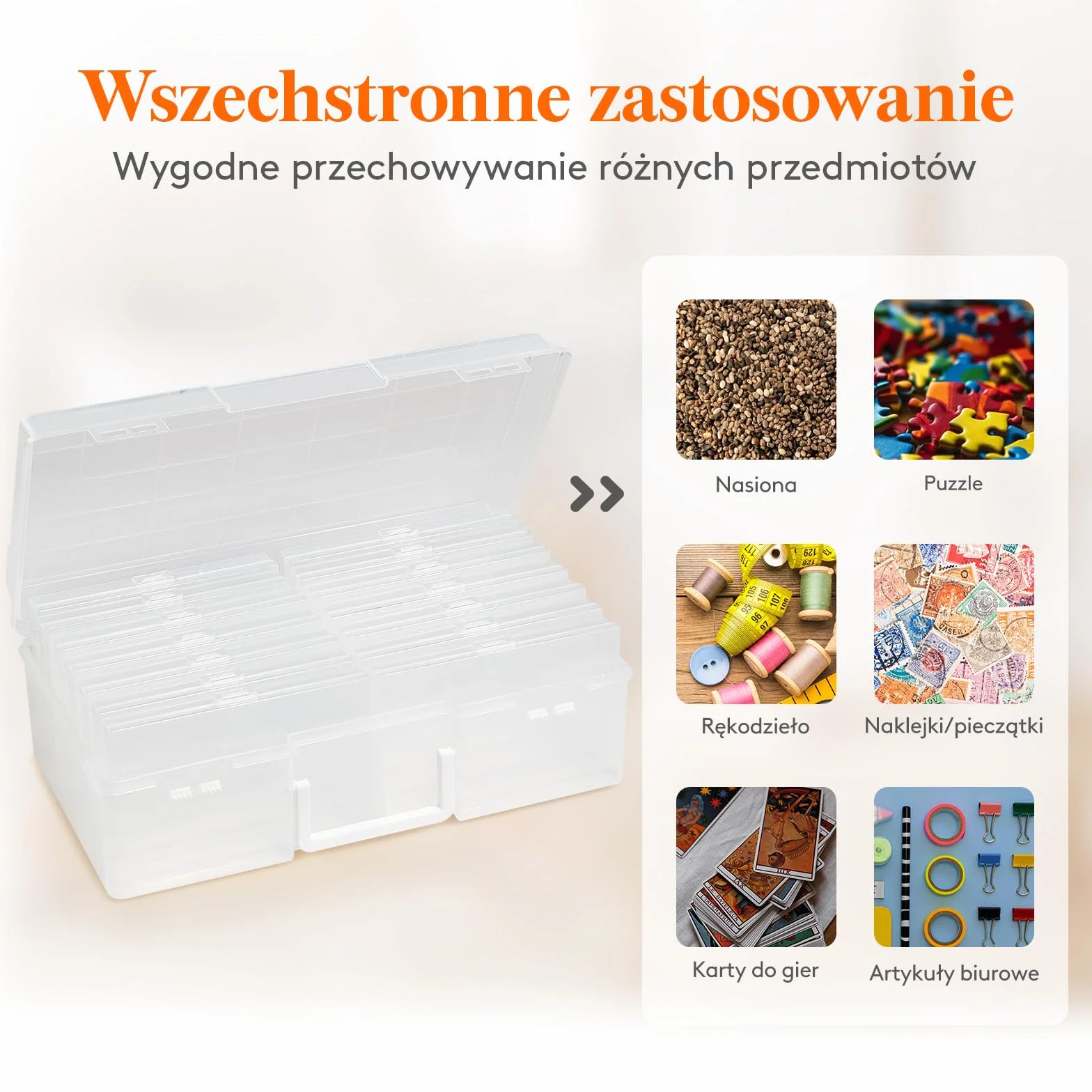 Lifewit Pudełko na Zdjęcia 35 x 19 cm, Organizer Zdjęcia z 14 Przegrodami na 10x15cm 4R, Pojemnik do Przechowywania Zdjęć, Plastikowe Pudełko z Arkuszem Etykiet