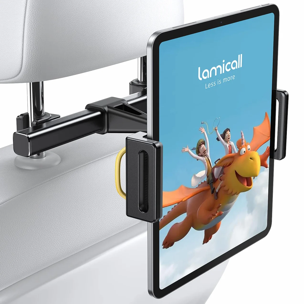 Lamicall Uchwyt samochodowy do tabletu, uchwyt na zagłówek – 2024 uniwersalny uchwyt samochodowy do iPad Pro 9.7, 10,5, 11, 12,9, iPad Air Mini 6 5 4 3 2, Tab, smartfonów