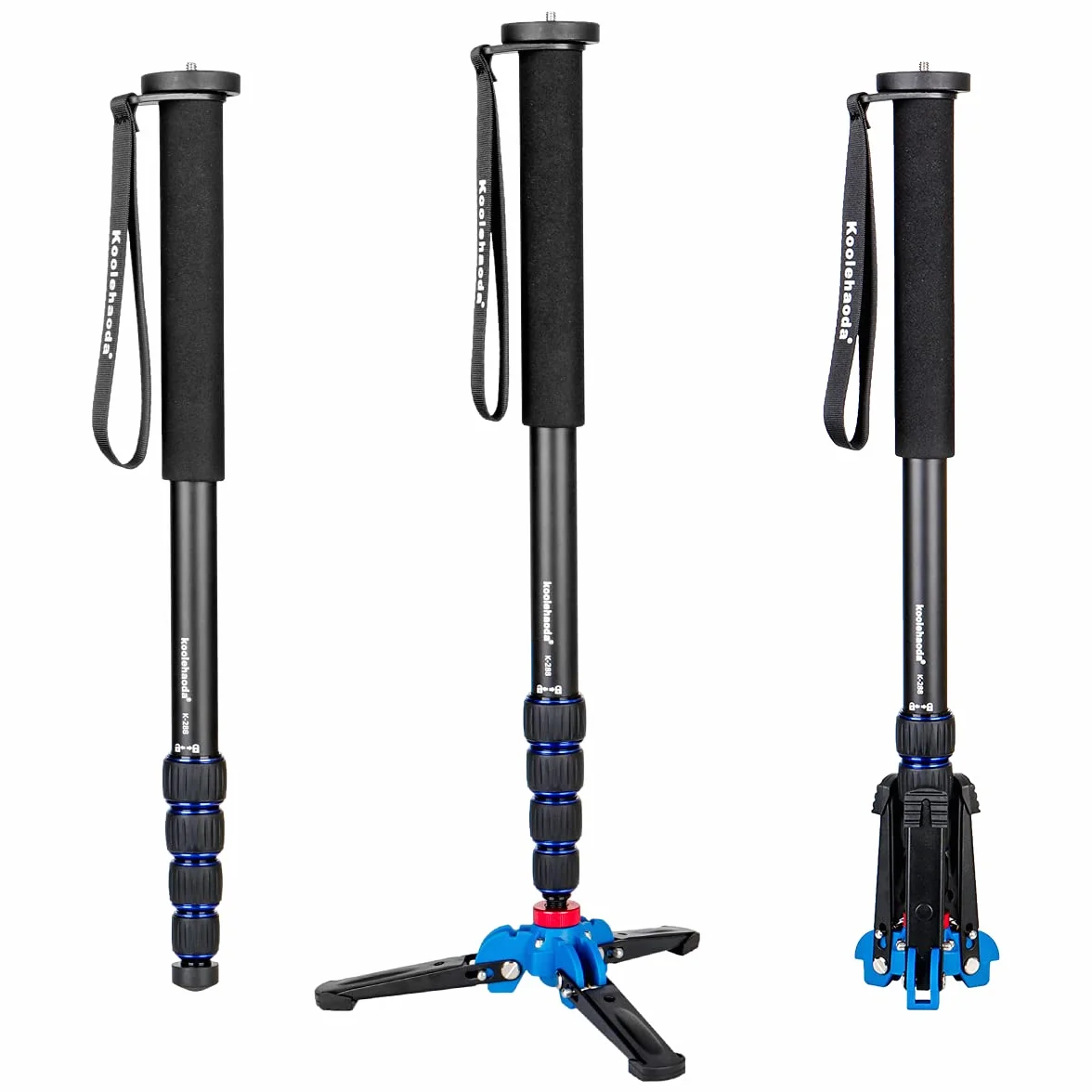 Koolehaoda K-288 Monopod ze zdejmowaną podstawą statywu, stop aluminium 5-sekcyjny, wysokość 50 cm-168 cm, maksymalny udźwig 5 kg do fotografii podróżniczej