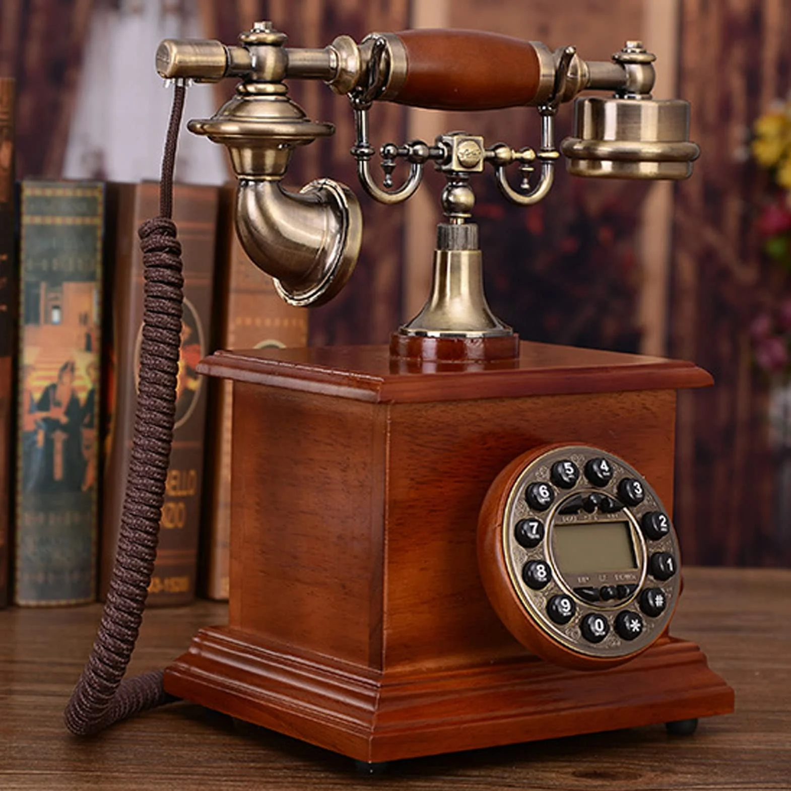 Telefon Retro, Telefon Stacjonarny Z Przyciskami, Antyczny Telefon, Telefony Vintage Z Podświetleniem, Telefon Stacjonarny Do Domu, Wystroju, Salonu, Sypialni, Biura,