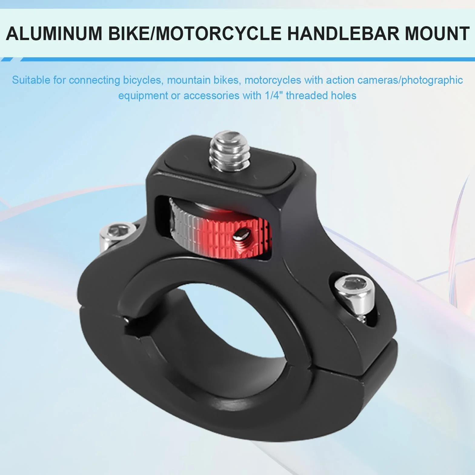 Obrotowy Uchwyt Kamery Motocyklowej 360 Stopni Zaciskowy na Kierownice do GoPro Insta360 DJI Osmo (22-32mm)