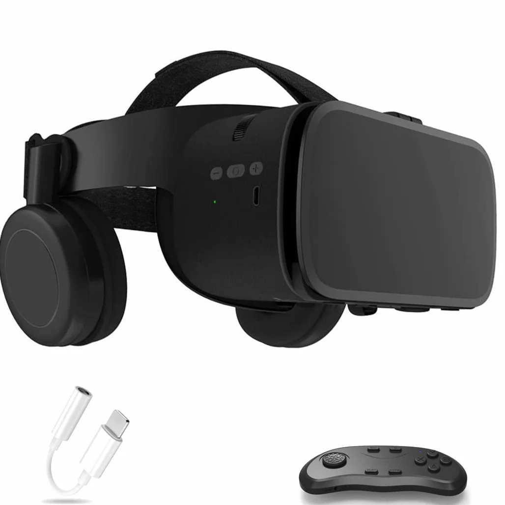 Okulary VR, zestaw słuchawkowy do rzeczywistości wirtualnej, zestawy słuchawkowe VR obsługują system Android i iOS, połączenie Bluetooth dla iPhone'a 13 Pro Max/13 Pro/13/12/11, do Samsung Galaxy S21,