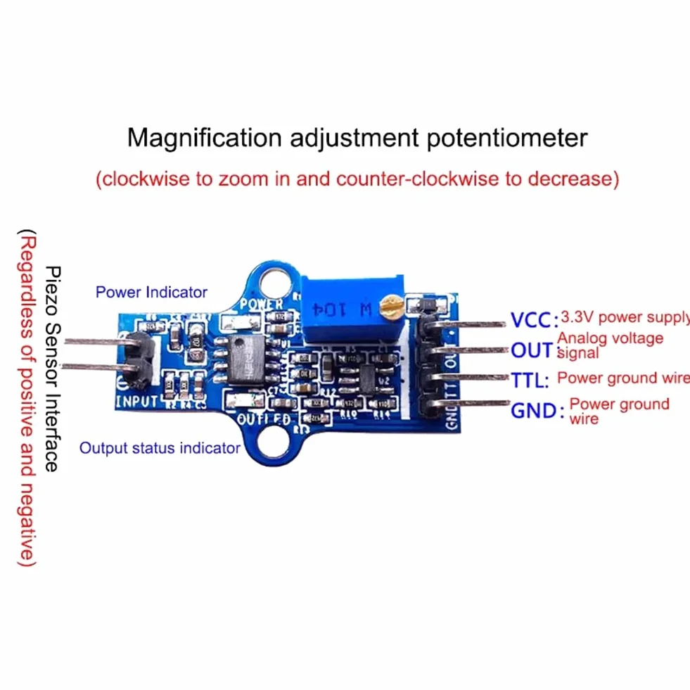 PVDF LDT0-028K do modułu wzmacniacza wibracji czujnika ciśnienia piezoelektrycznego