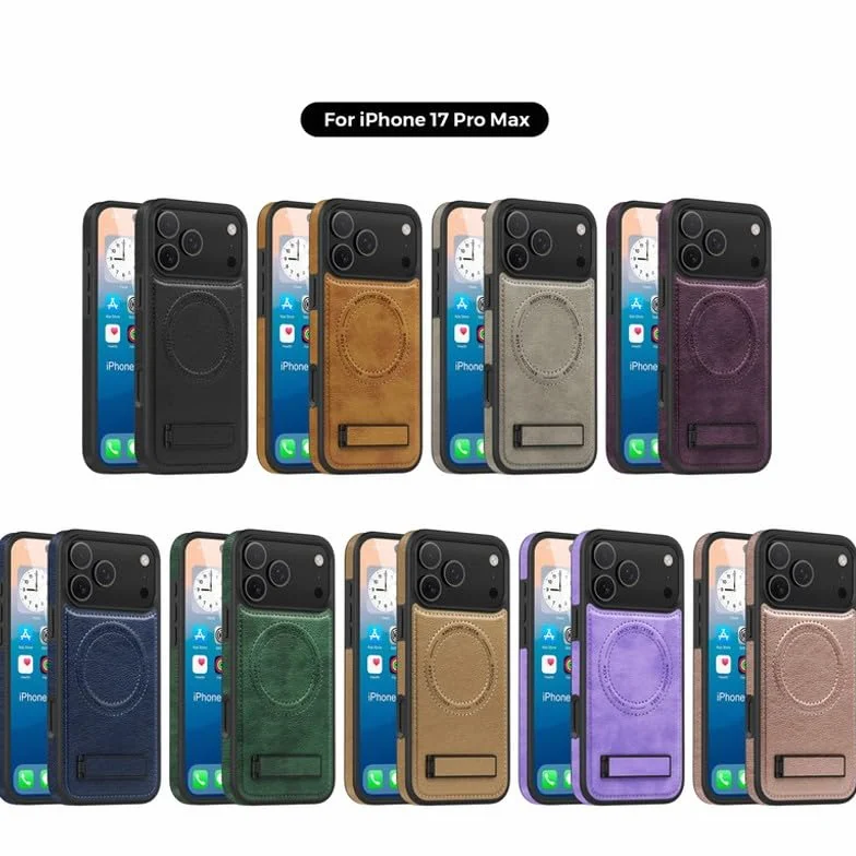 etui kompatybilne z iPhone 13 (kolor: BRĄZOWY) Etui ze stojakiem Magnetyczne skórzane silikonowe twarde etui na tył