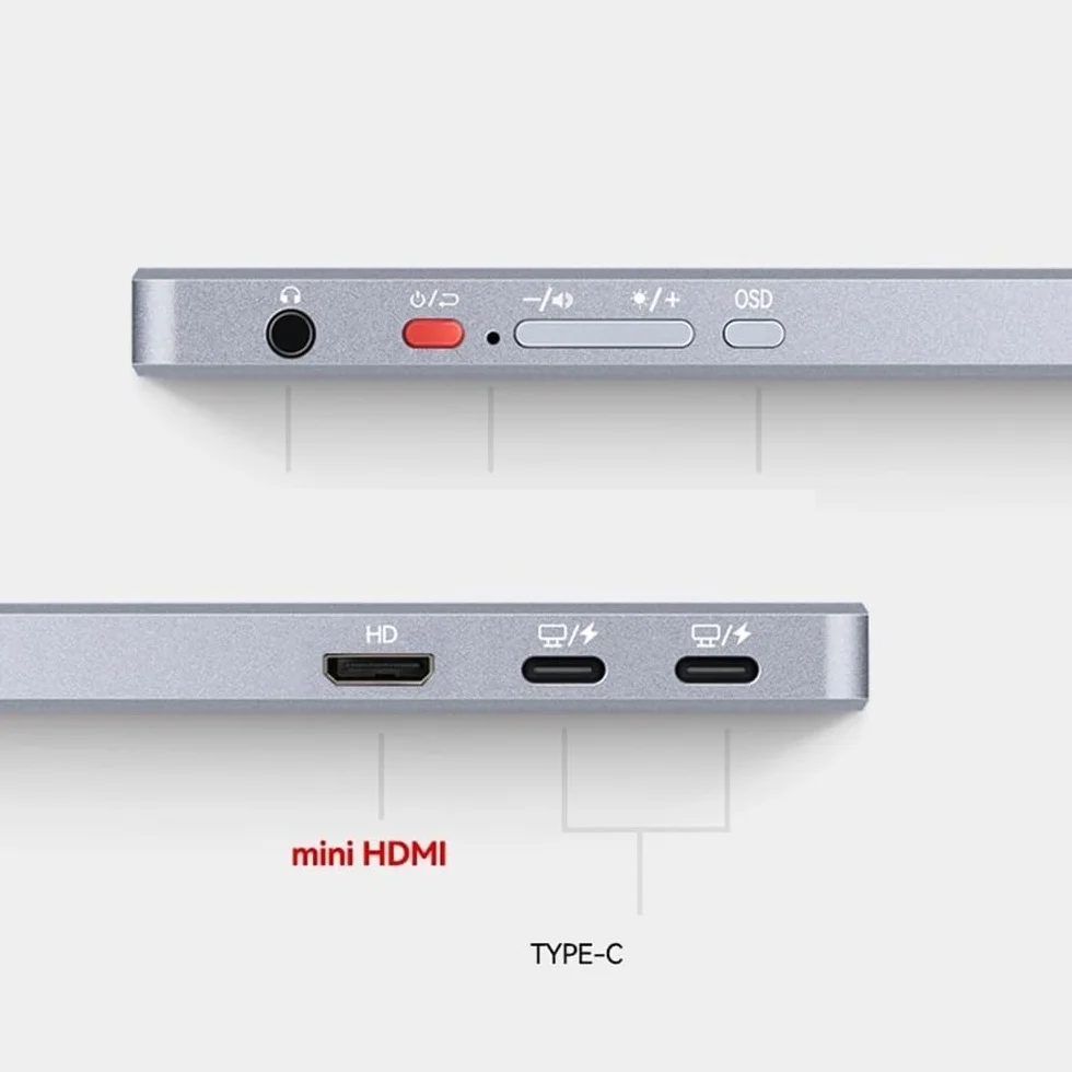 Przenośny monitor do laptopa 13,4-calowy 60 Hz 500 nitów 4K przenośny wyświetlacz do laptopów telefonów komórkowych konsol gier rozszerzony ekran Przenośny monitor do gier
