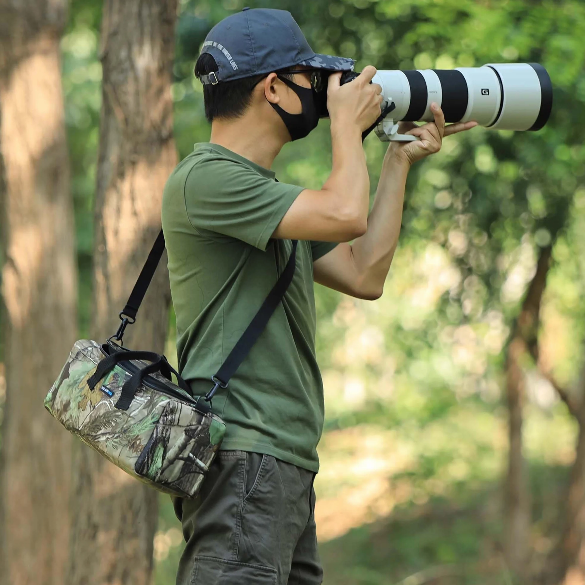 Rolanpro Teleobiektyw torba na aparat dla Nikon 180-600 mm/600 mm F6.3, etui na obiektyw aparatu dla Sony 200-600 mm, do Canon 200-800 itp. (czarna)