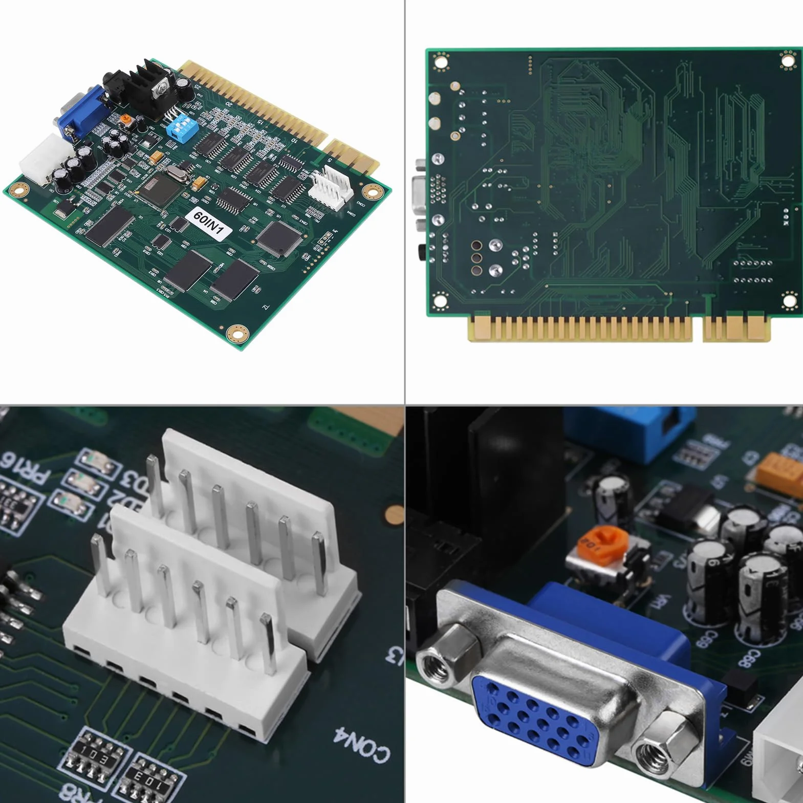 Klasyczna Wielokadowa Płytka PCB 60 w 1 z Nowym Systemem Oszczędzania Punktów, Obsługuje Monitory CGA/VGA dla Kolekcjonerów Gier