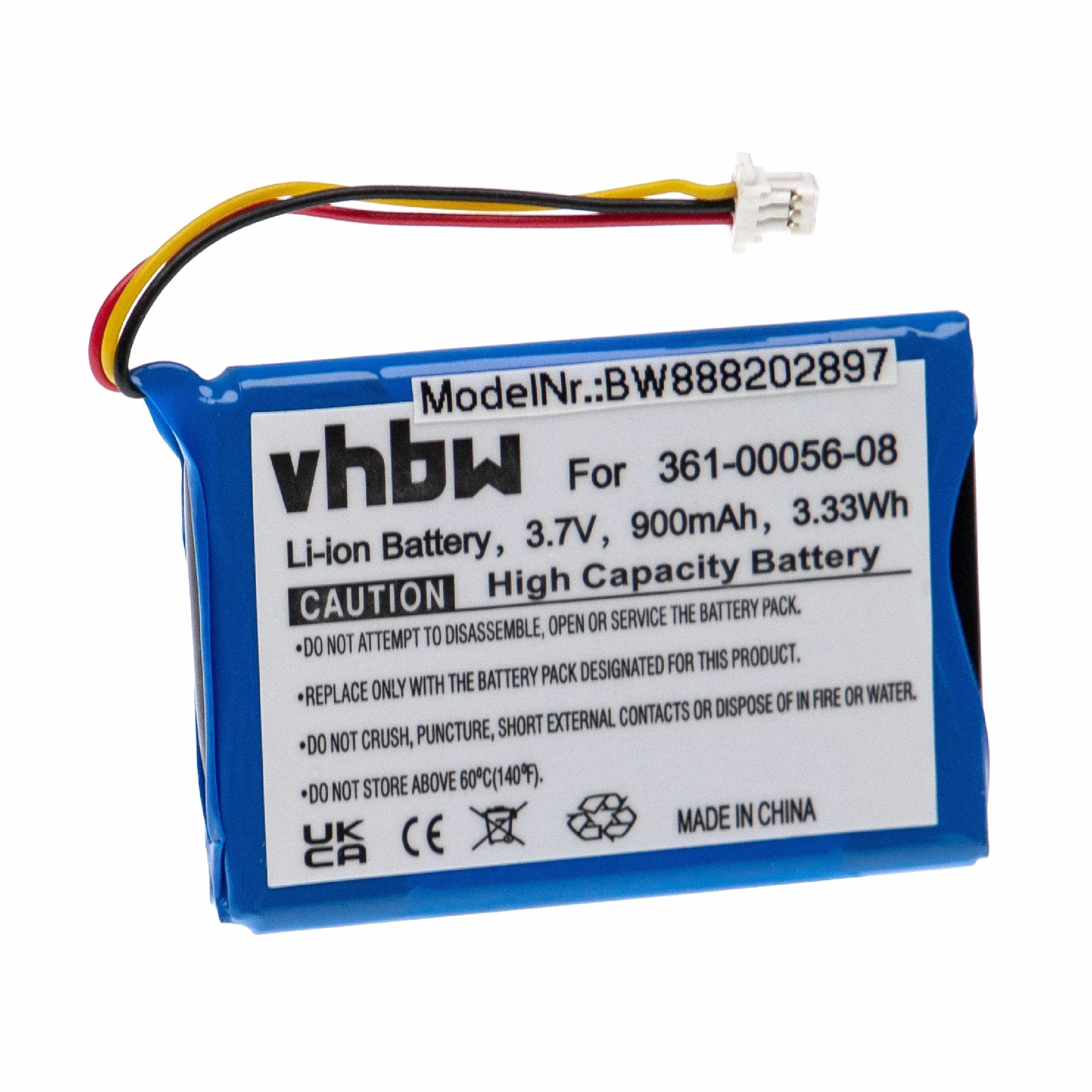 vhbw Akumulator zamienny dla Garmin 361-00056-08 do nawigacji GPS (900 mAh, 3,7 V, litowo-jonowy)