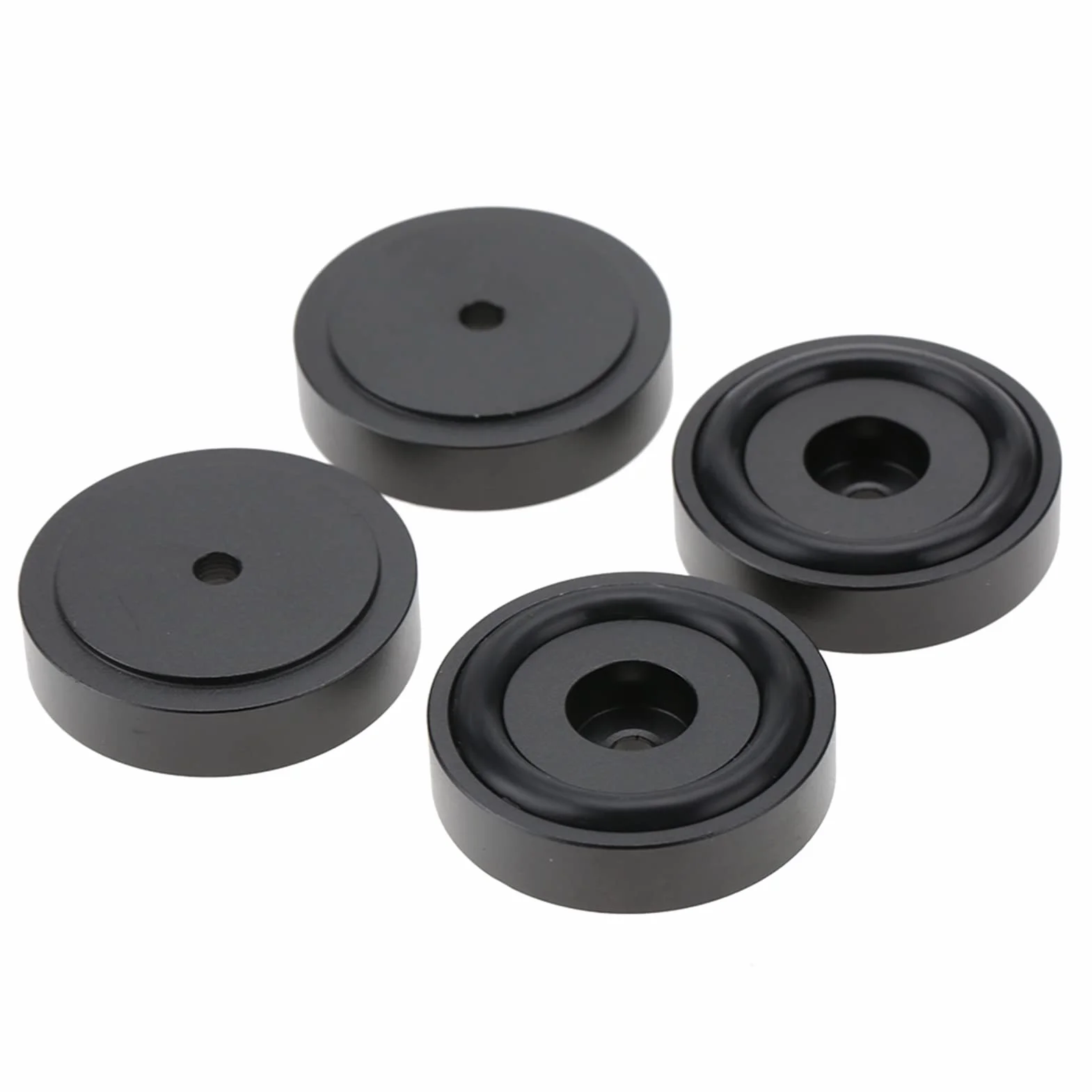 Wzmacniacz Nóżki Aluminiowe Wzmacniacz Pad Stop Aluminium 4 szt. 40 * 10 Mm Wzmacniacz ze Stopu Aluminium Pad Anodowanie Piaskowanie Wzmacniacz Klocki Stopy Srebrne (Czarny)