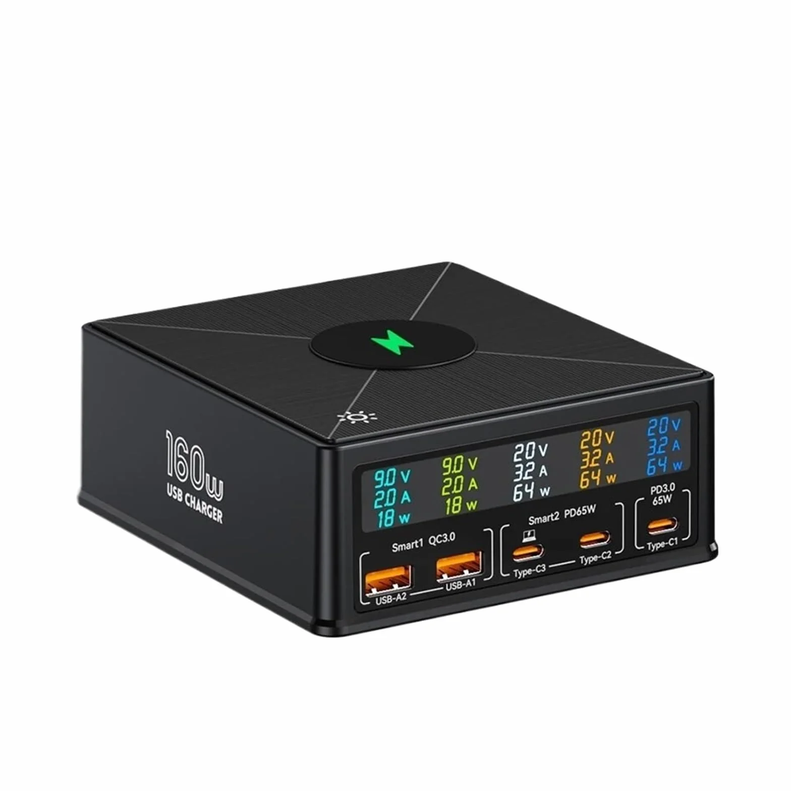 Stacja Ładująca USB 160 W Bezprzewodowe Ładowanie 100 65 Ładowarka PD PPS GaN Szybka MożLiwość Szybkiego łAdowania