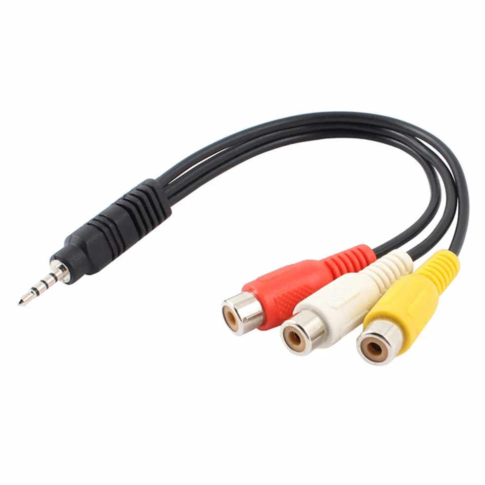 Kabel adaptera jack 2,5 mm na 3RCA żeński 30 cm