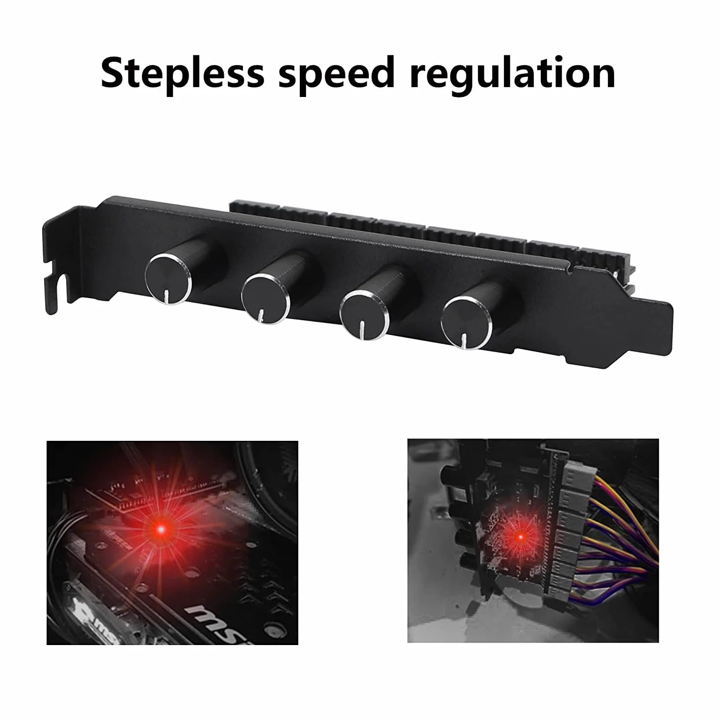SinLoon 4-gałkowy regulator prędkości wentylatora chłodzącego PC 8 kanałów koncentrator wentylatora do obudowy procesora HDD VGA PWM wentylator PCI wspornik 12 V zasilanie wentylatora interfejs SATA/4