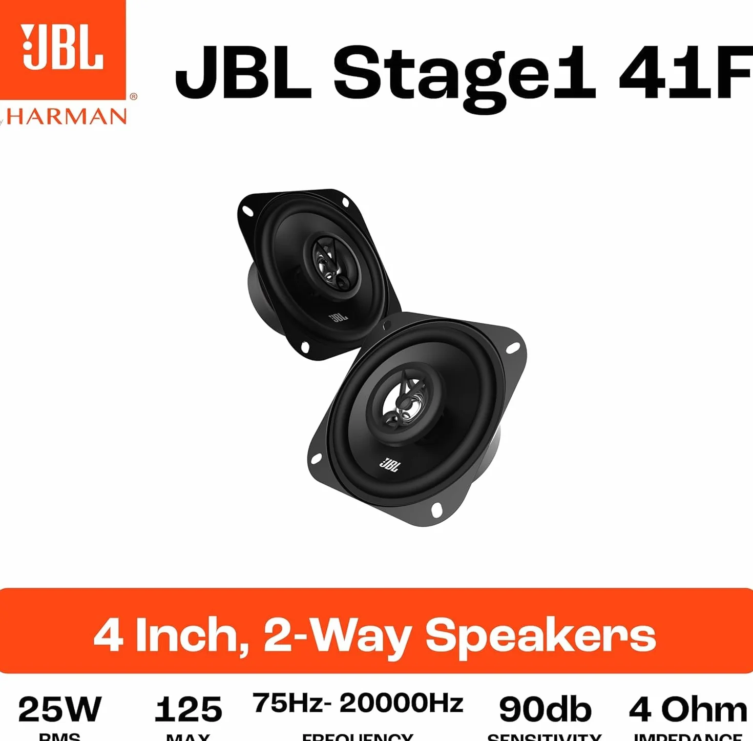 JBL Stage1 41F STAGE141F Głośniki Współosiowe, Czarny, 25 W