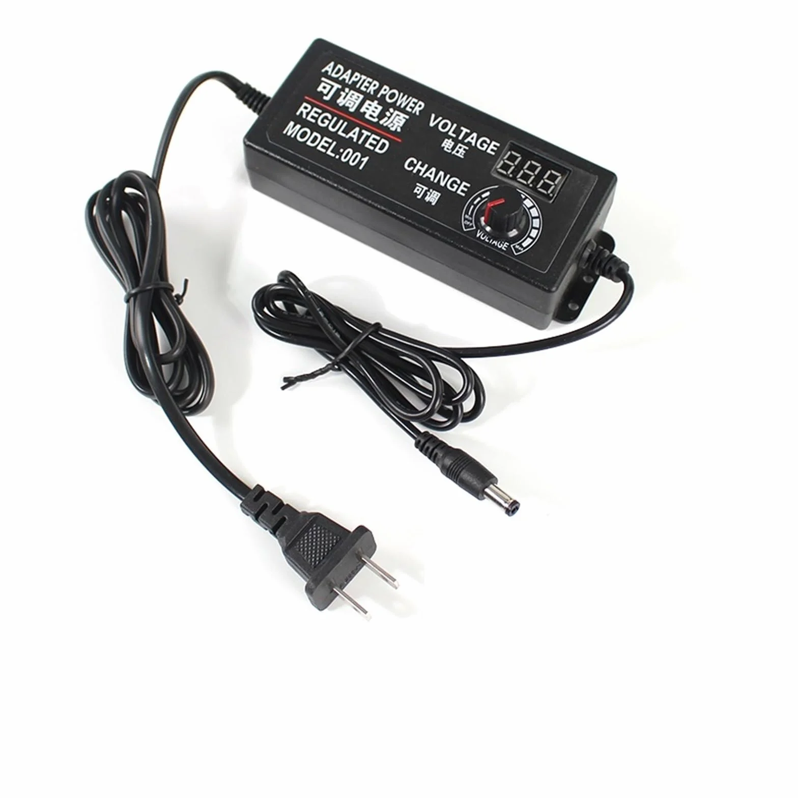 Regulowany zasilacz AC na DC 3V-12V 9V-24V 12V-24V z wyświetlaczem Zasilanie regulowane napięcie DC żeńskie (kolor: z DC Female, rozmiar: 9V-24V 3A_EU)
