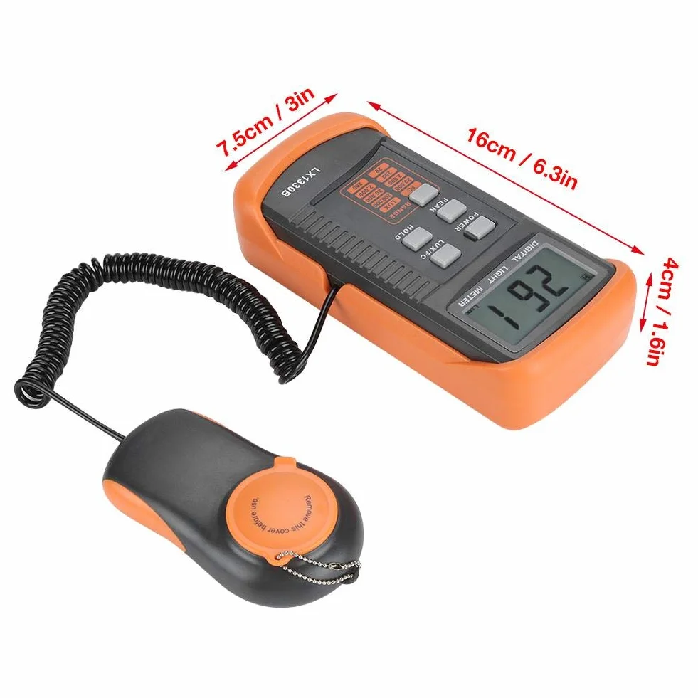 Estink Luxmeter LX1330B, Cyfrowy Miernik Światła LCD, Illuminometer, Zakres Pomiarowy 0-200000 Lux