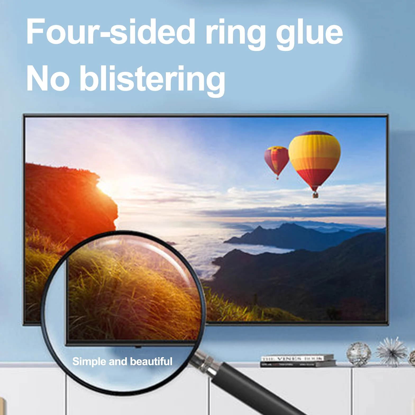 Ochrona ekranu przed oślepianiem, filtr przeciwodblaskowy do ekranu telewizora - bez odcisków palców, do LCD, LED, 4K OLED i QLED HDTV, 75" 1682 * 966