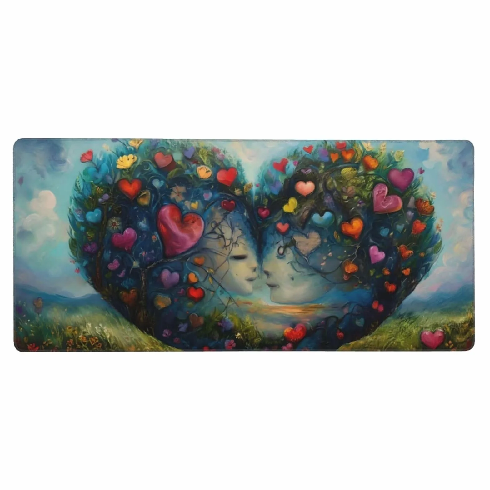 Duża podkładka pod mysz XXL Love, podkładka pod mysz na biurko z antypoślizgową podstawą, wodoodporna i trwała podkładka pod mysz do gier, biura, domu, zszyte krawędzie, mata pod klawiaturę, 1200 x