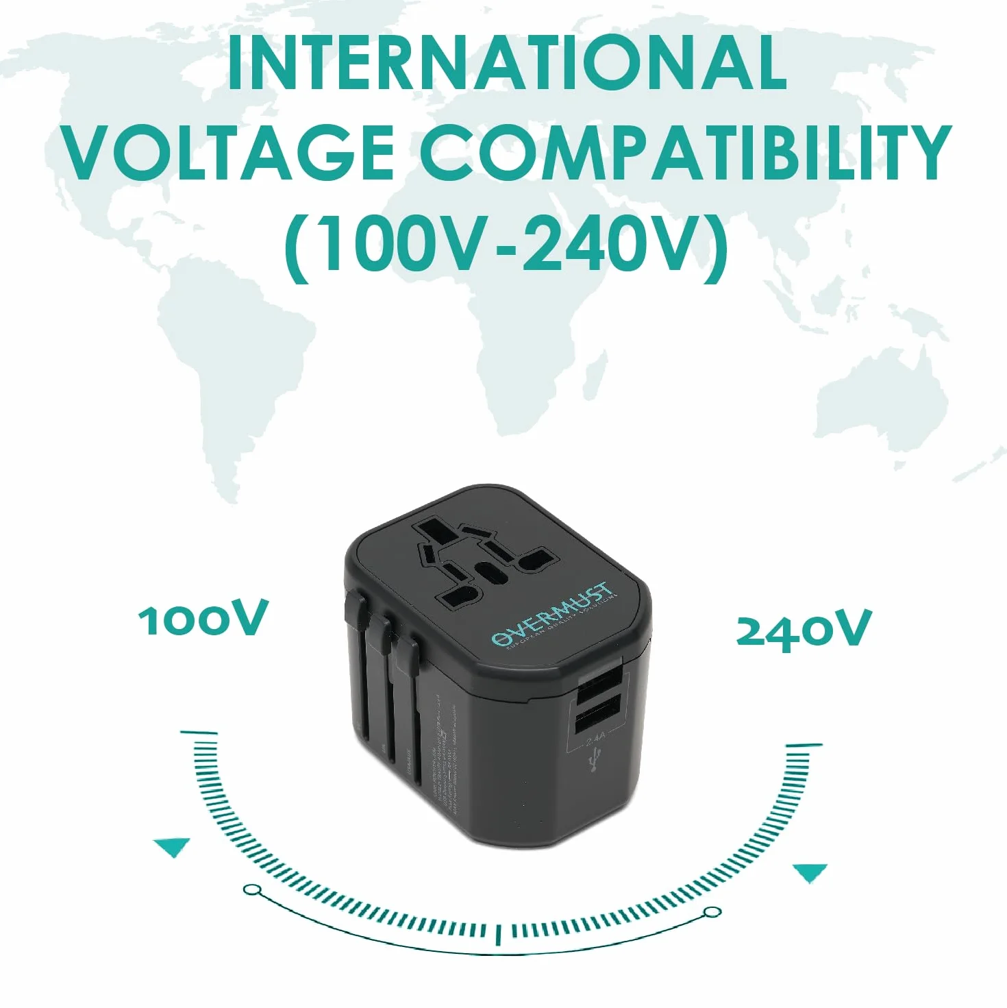 Uniwersalna Przejściówka Podróżna z 2 Portami USB, Kompatybilna w USA, Wielkiej Brytanii, Europie i Australii, Przenośna Konstrukcja, Pełna Kompatybilność 100 V-240 V