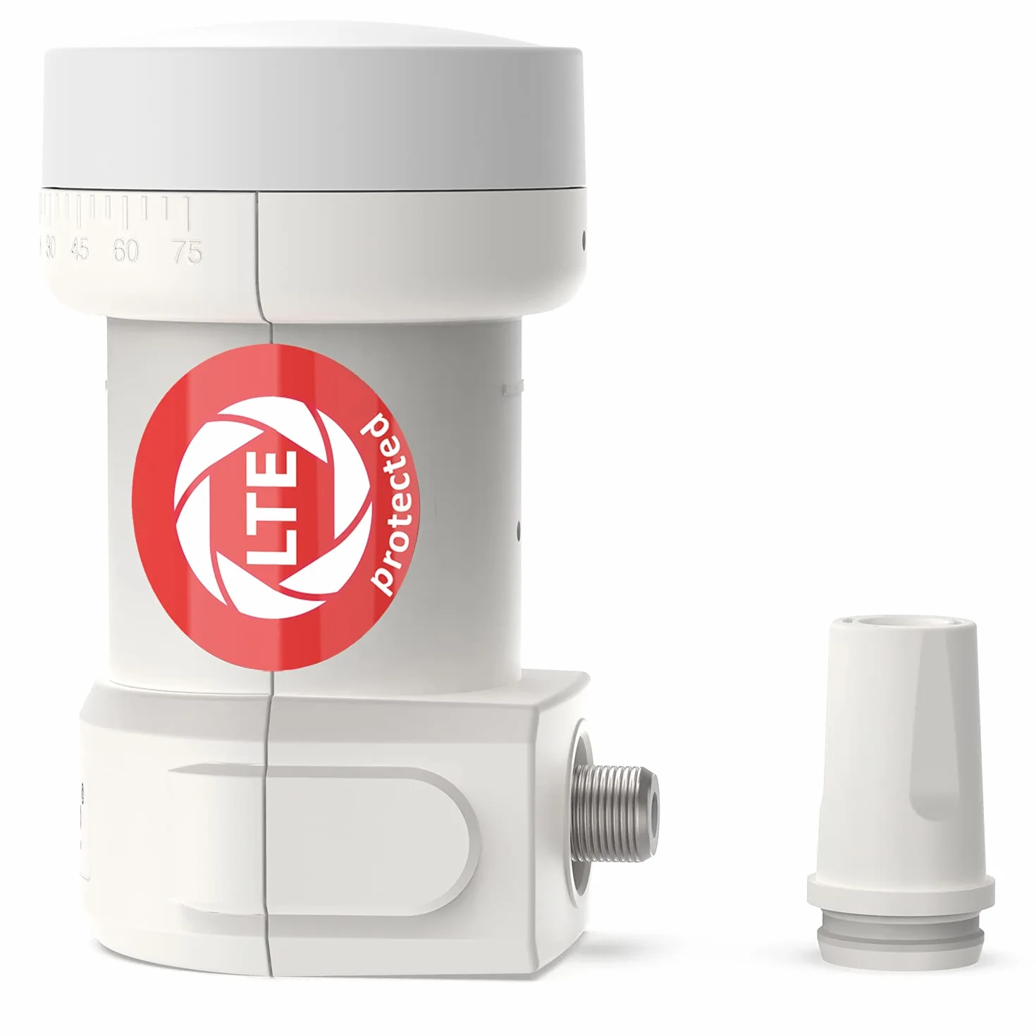 DUR-line + Ultra Single LNB - 1 odbiornik biały - z filtrem LTE [ test bardzo dobry*] 1-krotny, cyfrowy z ochroną przed warunkami atmosferycznymi, Full HD, 4K, jakość premium