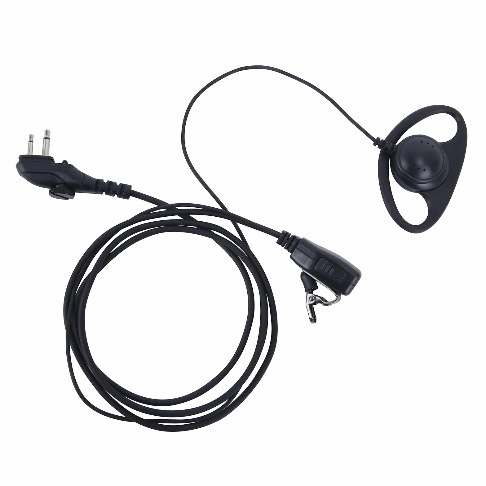 Słuchawka w kształcie litery D kompatybilna z HYT Hytera BD502, BD505, PD502, PD562, TC508, TC580, Power446-2 piny, zatrzask z mikrofonem i dużym PTT