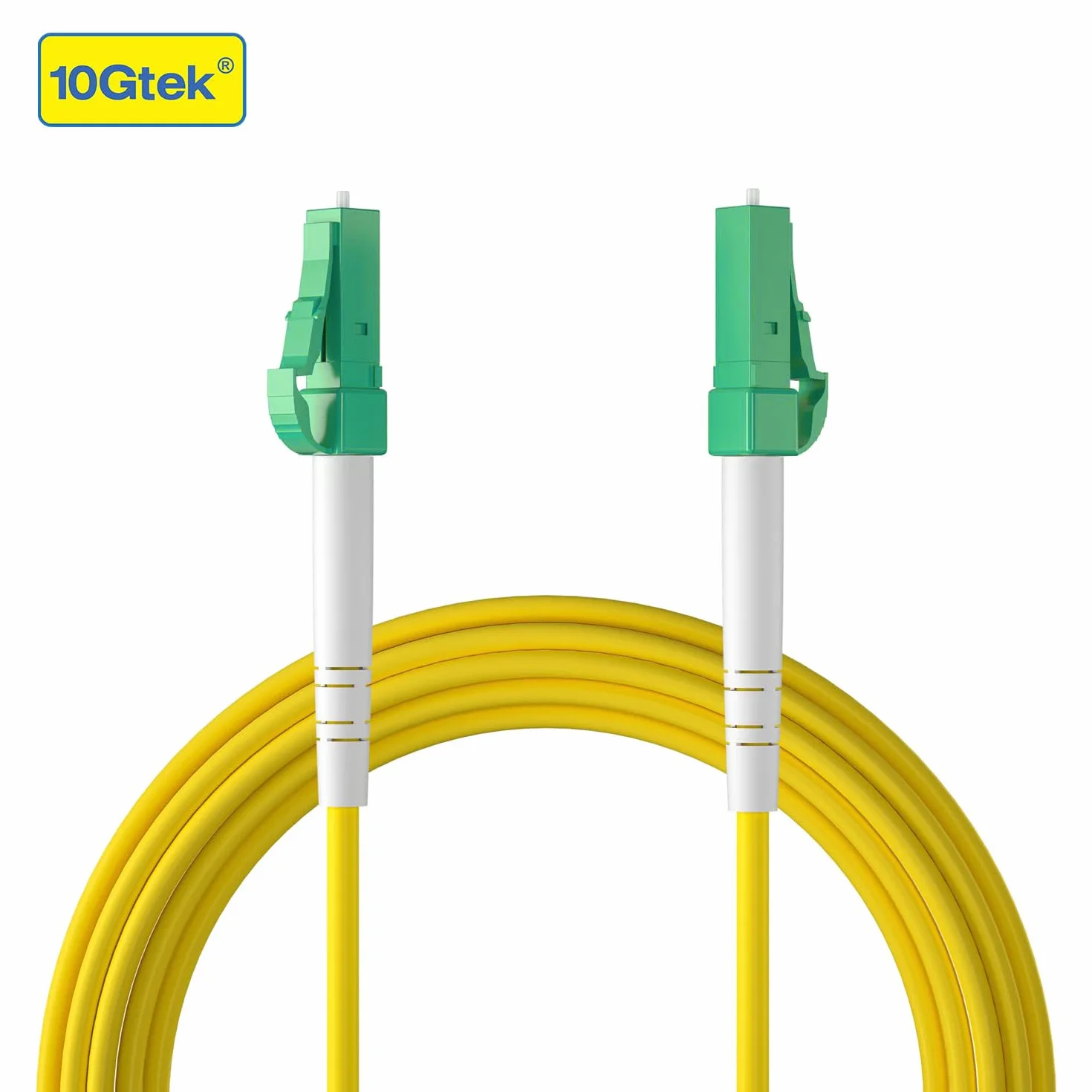 10Gtek LC/APC do LC/APC Simplex OS2 Single-Mode kabel optyczny 1,5 m, FTTH LWL kabel krosowy Fiber Patch Cord, 9/125μm LSZH