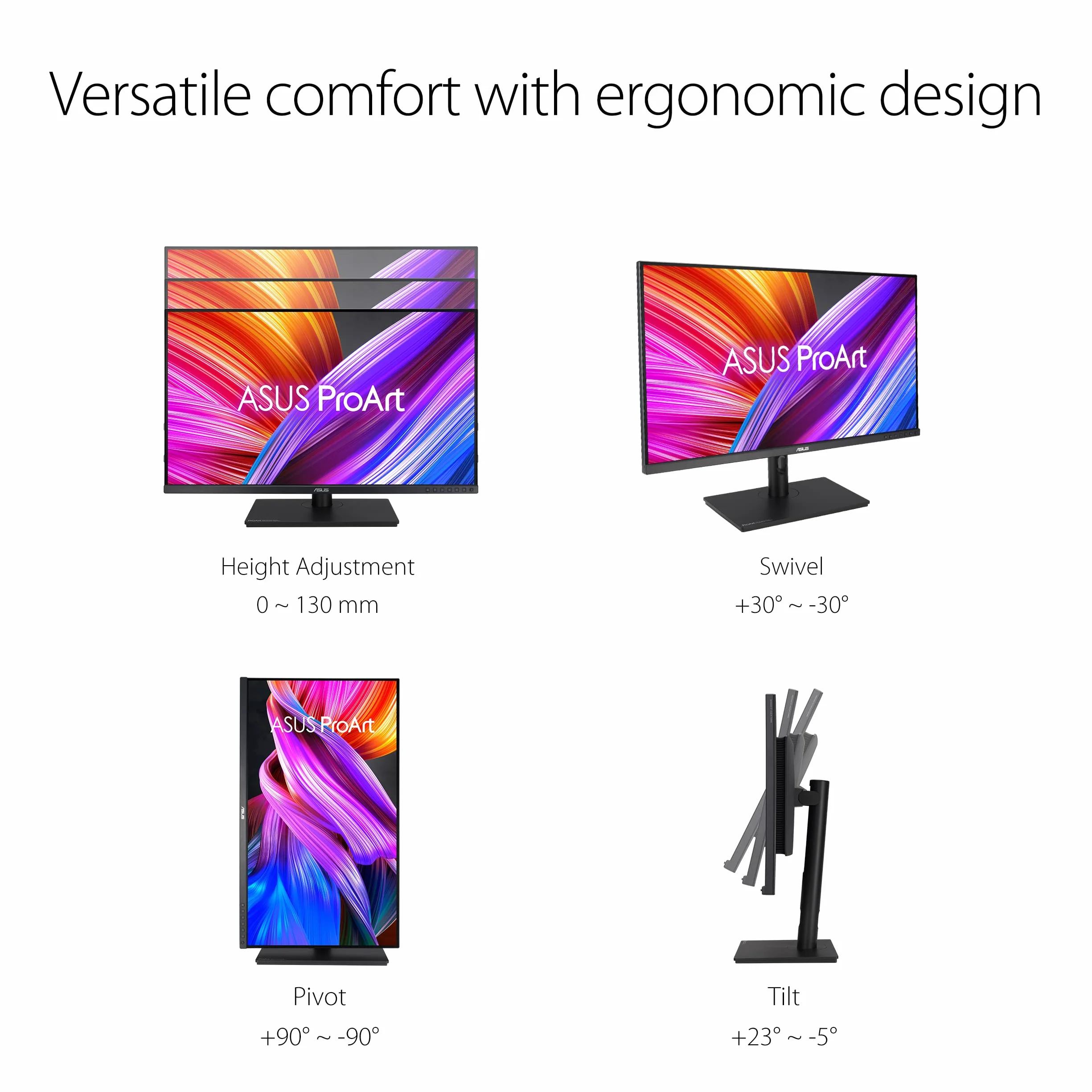 ASUS ProArt PA328QV profesjonalny monitor 31,5", WQHD, 16:9 IPS, 2560 x 1440, ergonomiczny, Pivot, Calman, wysoka wierność kolorów, HDR 10, DisplayPort, HDMI, koncentrator USB