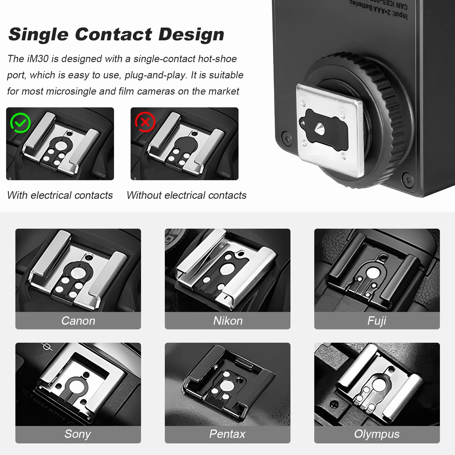 Godox iM30 Mini lampa błyskowa do aparatu Flash Speedlite z torbą GN15, ręczna lampa błyskowa, 230 pełnych błysków, 7 poziomów mocy, kompatybilna z Canon, Sony, Nikon, Pentax, Panasonic Olympus