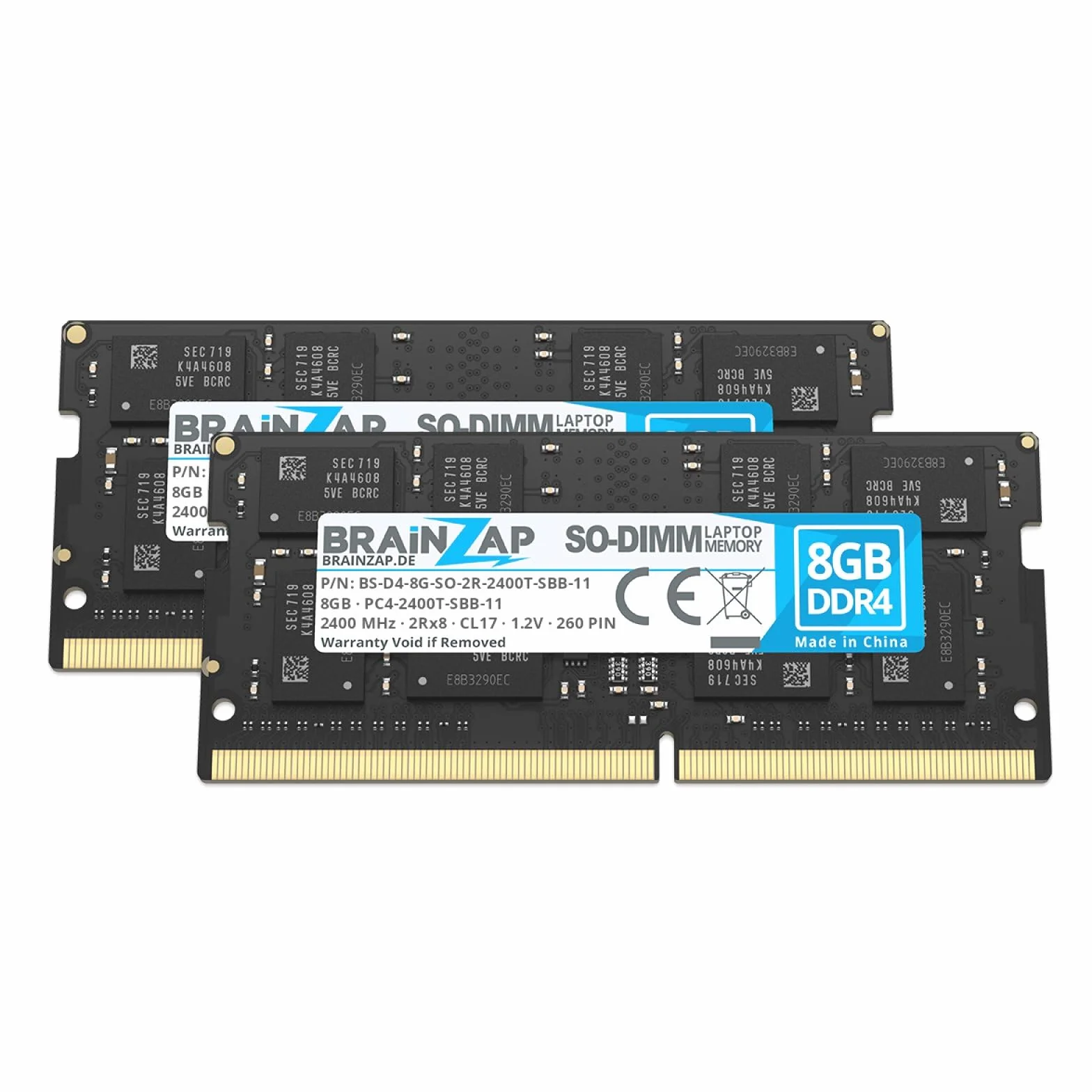 BRAINZAP 16 GB (2X 8 GB) DDR4 RAM SO-DIMM PC4-2400T-SBB-11 2Rx8 2400 MHz 1.2V CL17 notebook laptop pamięć operacyjna Unbuffered Non-ECC