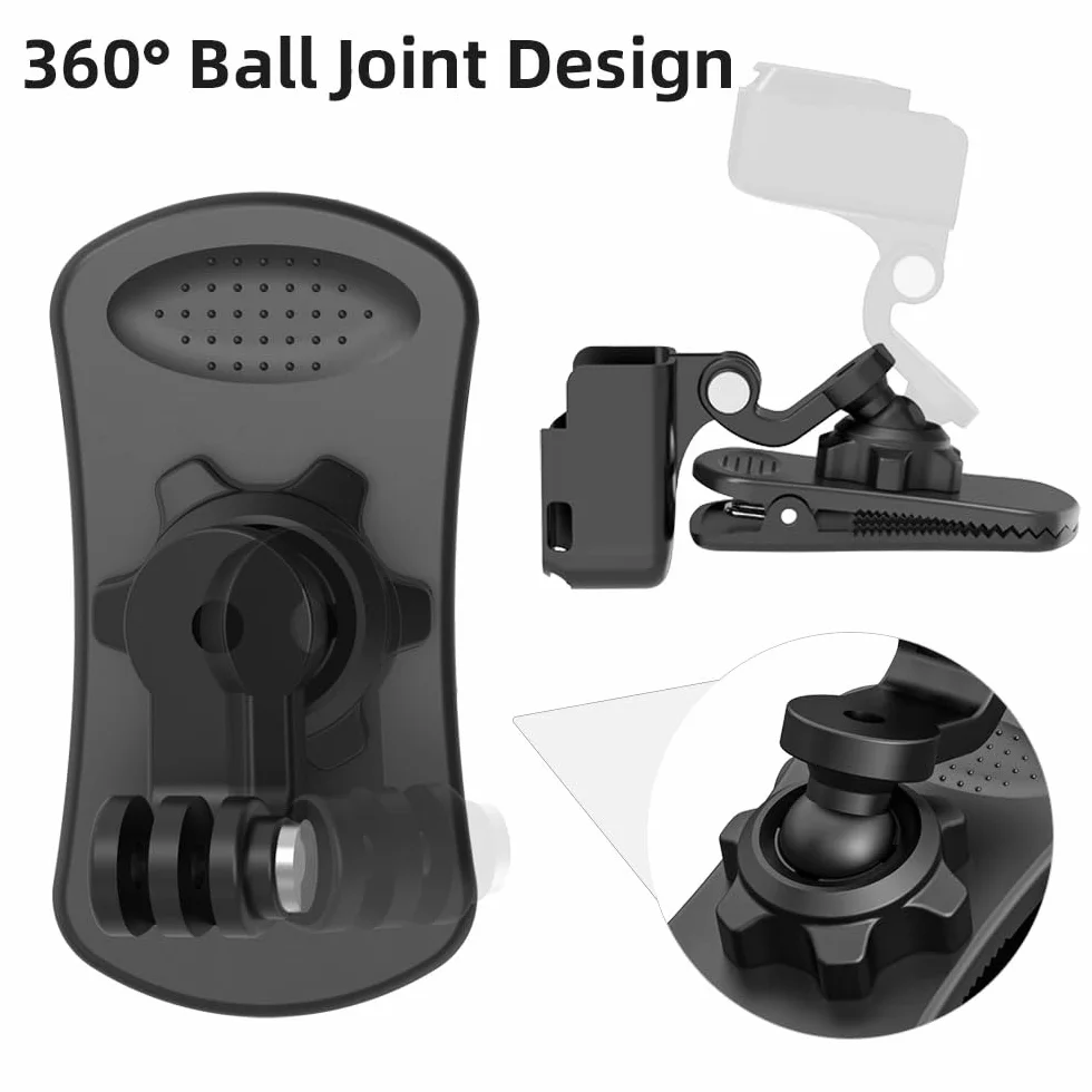 Uchwyt na pasek do plecaka obracany o 360°, uchwyt zaciskowy z rozszerzalną ramą, kompatybilny z DJI Osmo Pocket 3
