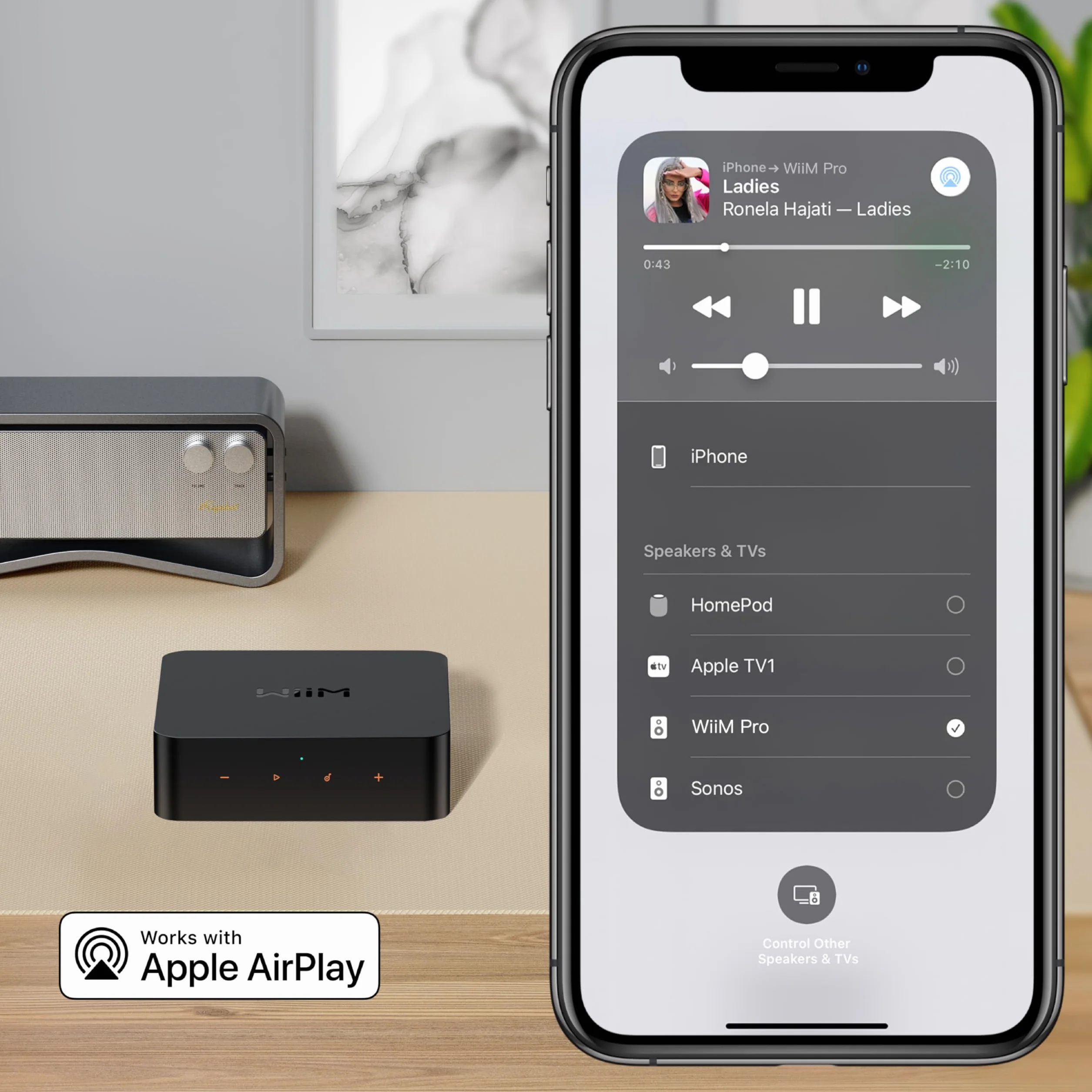 WiiM Pro – Odbiornik AirPlay 2, Google Cast Audio, Wielopokojowy Strumieniowy Oodtwarzacz Wi-Fi, Zgodny z Alexą, Siri i Asystentem Google (WiiM Pro Plus)