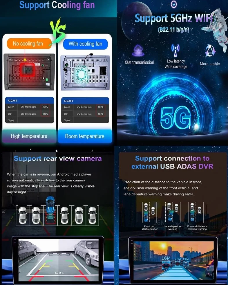 M6 pro3, Android 15.0 Stereo zamiennik dla Transit Custom 2002-2021 Radio samochodowe Nawigacja GPS 9-calowy przenośny odtwarzacz multimedialny DVD Odbiornik FM BT z Android Auto CarPl