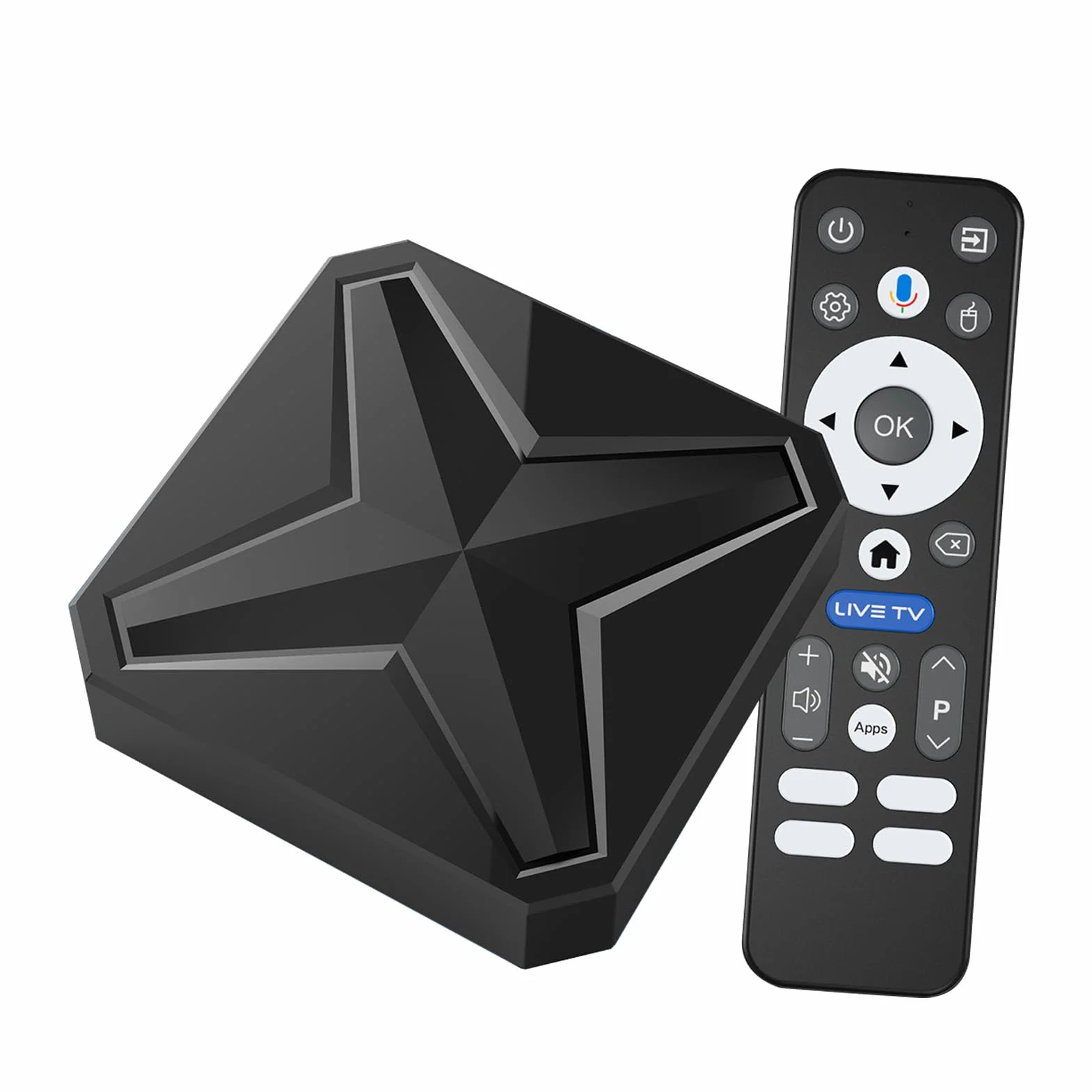 Bewinner TV Box 8K z 2 GB RAM 16 GB ROM RK3518, Czterordzeniowy A53 Dwuzakresowy Dekoder Wi-Fi6 Mali 450 MP2 GPU 4K 8K, Odtwarzacz Multimediów Strumieniowych z Pilotem Głosowym do Domowej (wtyczka UE)
