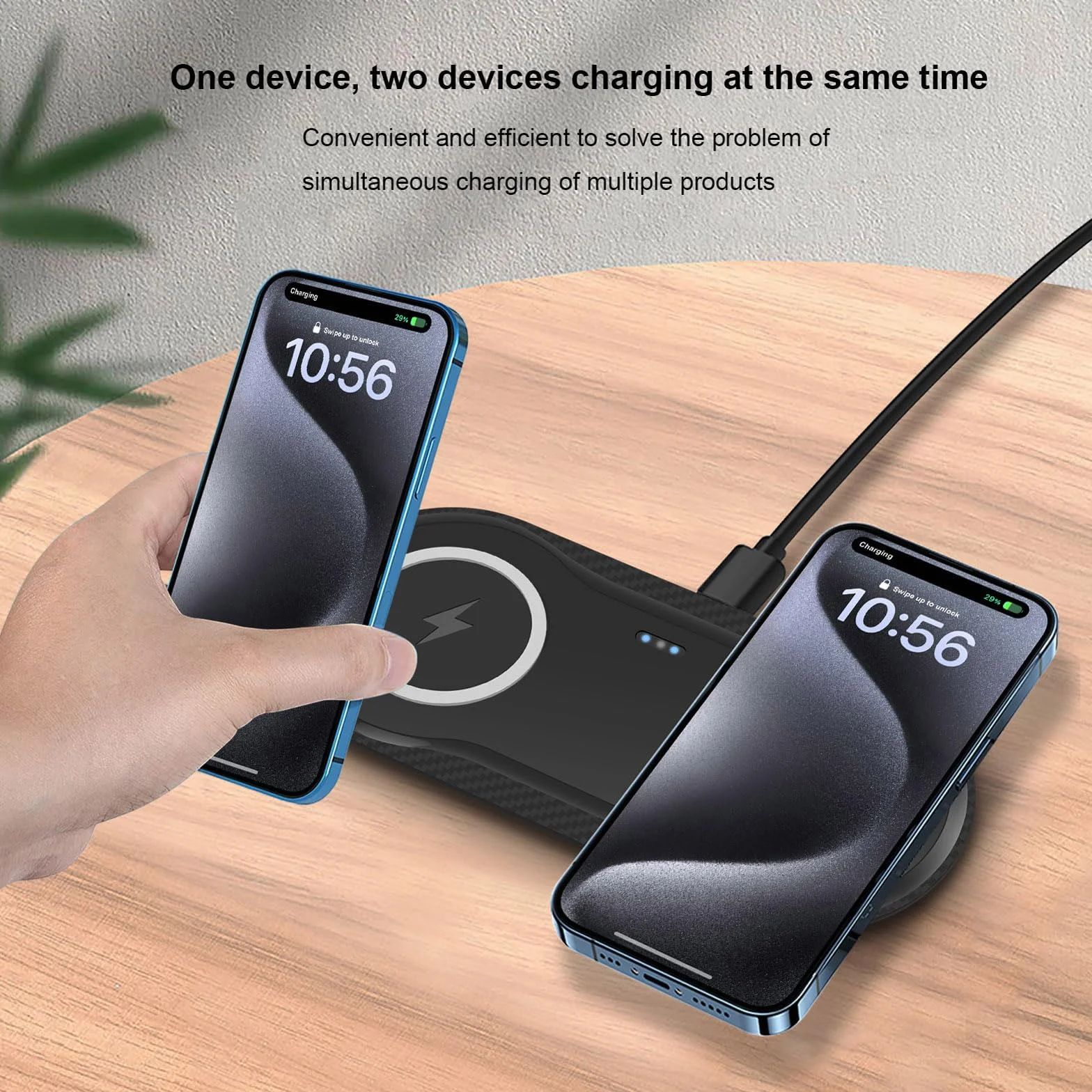 Bezprzewodowa podkładka ładująca, podwójna bezprzewodowa podkładka ładująca 30 W, kompatybilna z iPhone 15, 14, 13, 12 XR, Galaxy S24, S23, S22, S10, Google Pixel 8, 7, 6, AirPods Pro 3 2, Galaxy Buds