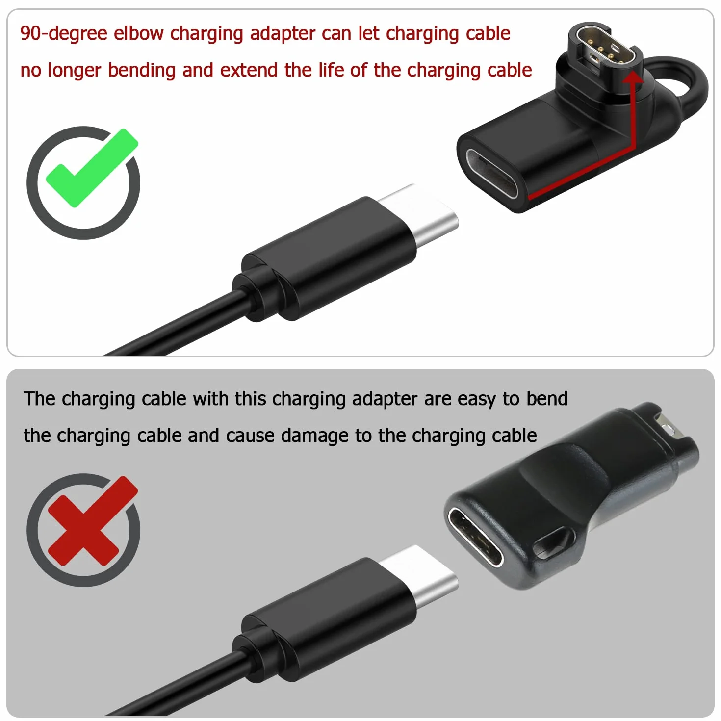 NEWZEROL Adapter USB C Kompatybilny z Vívoactive 6/5/4S, Garmin Kabel do Ładowania Zegarka Fenix 8/8 Solar/7/6, Forerunner 570/970/165/955/965, Venu 3S/2S, Epix2-Czarny