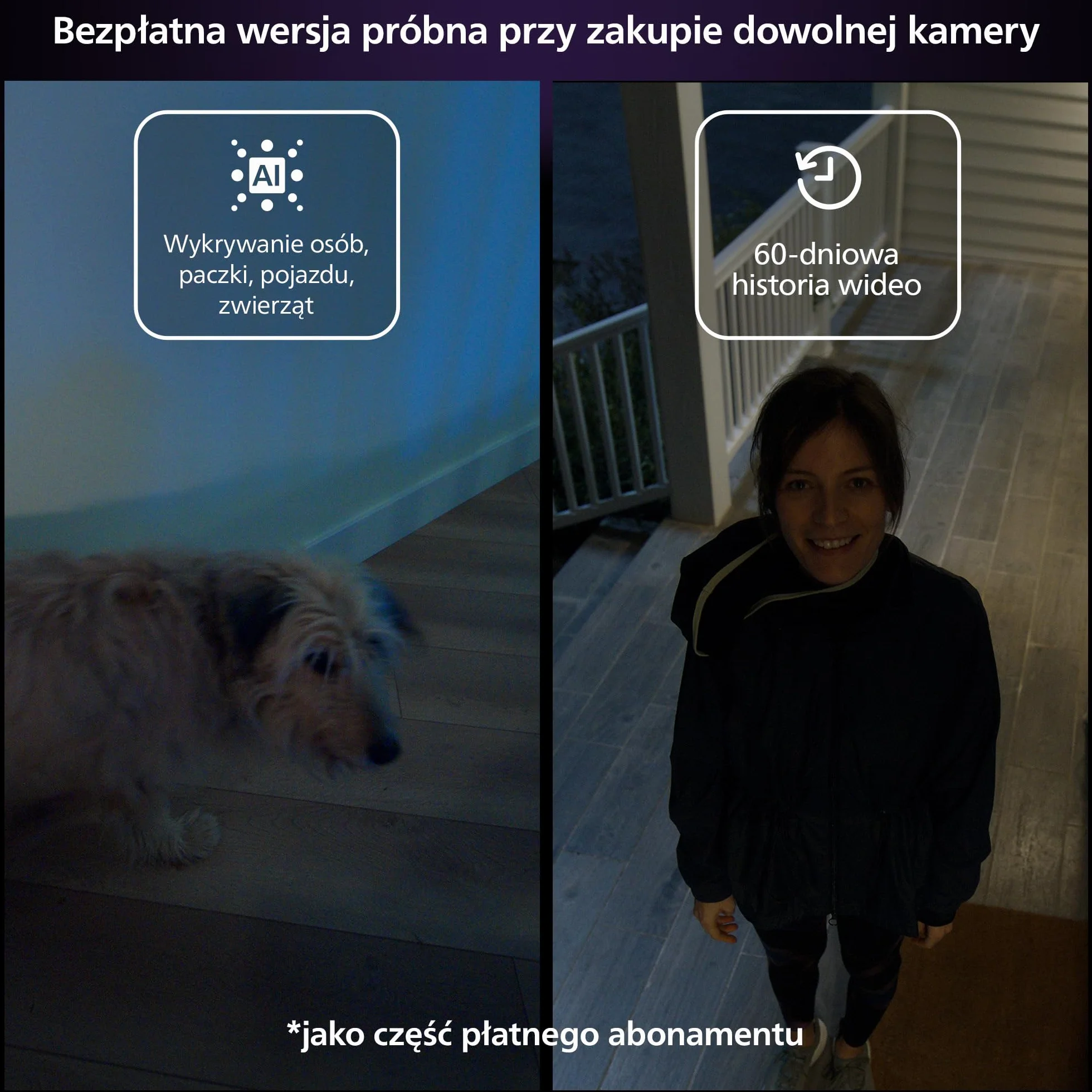 Philips Hue Kamera Raven zasilana baterią akumulatorową biała