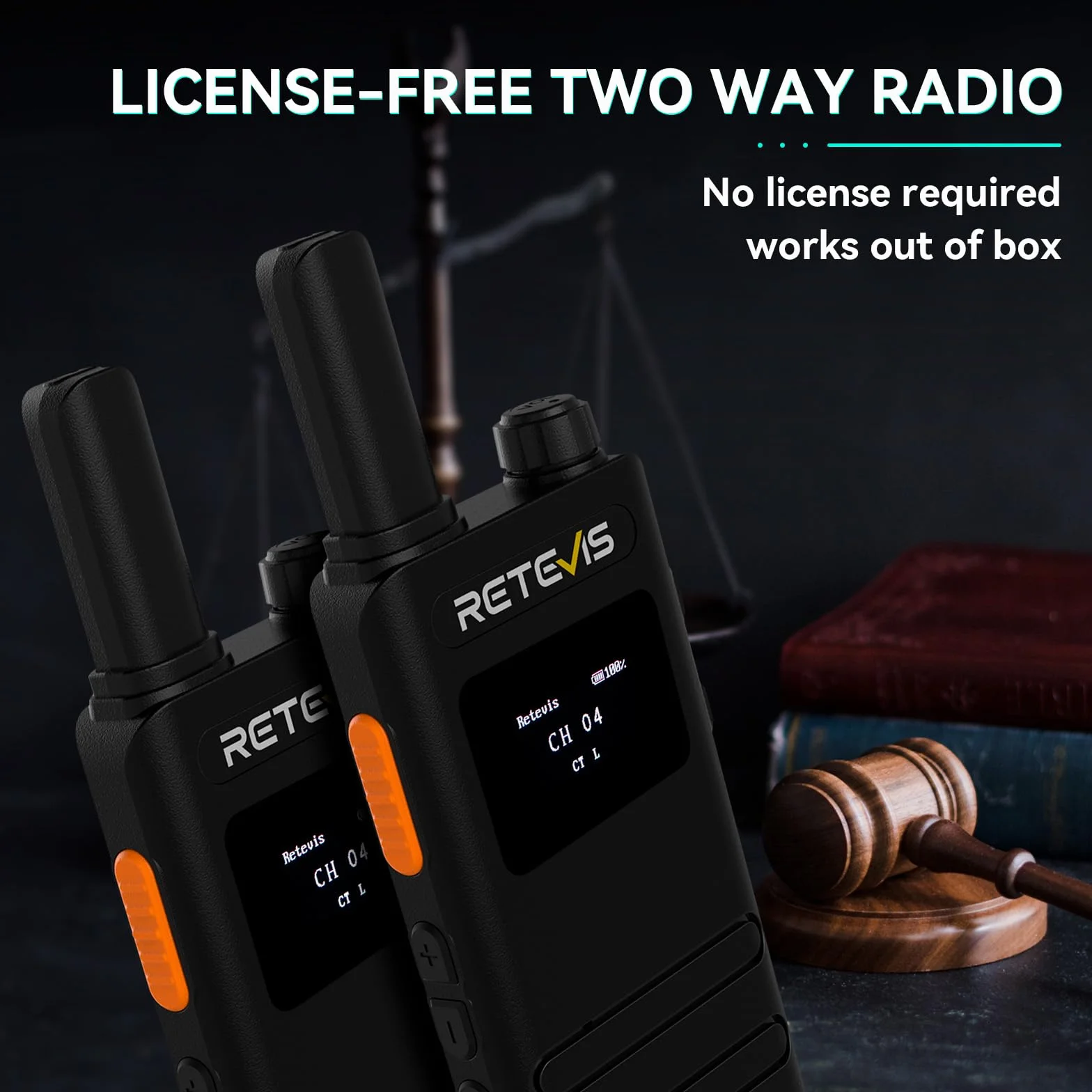 Retevis B63S Walkie Talkie Możliwości Ładowania, Ręczne Radio 2-Kierunkowe PMR446, USB C, LCD VOX Wolne Ręce Profesjonalne Walkie-Talkie Dla Rodziny Kempingowej (2 Szt, Czarne)